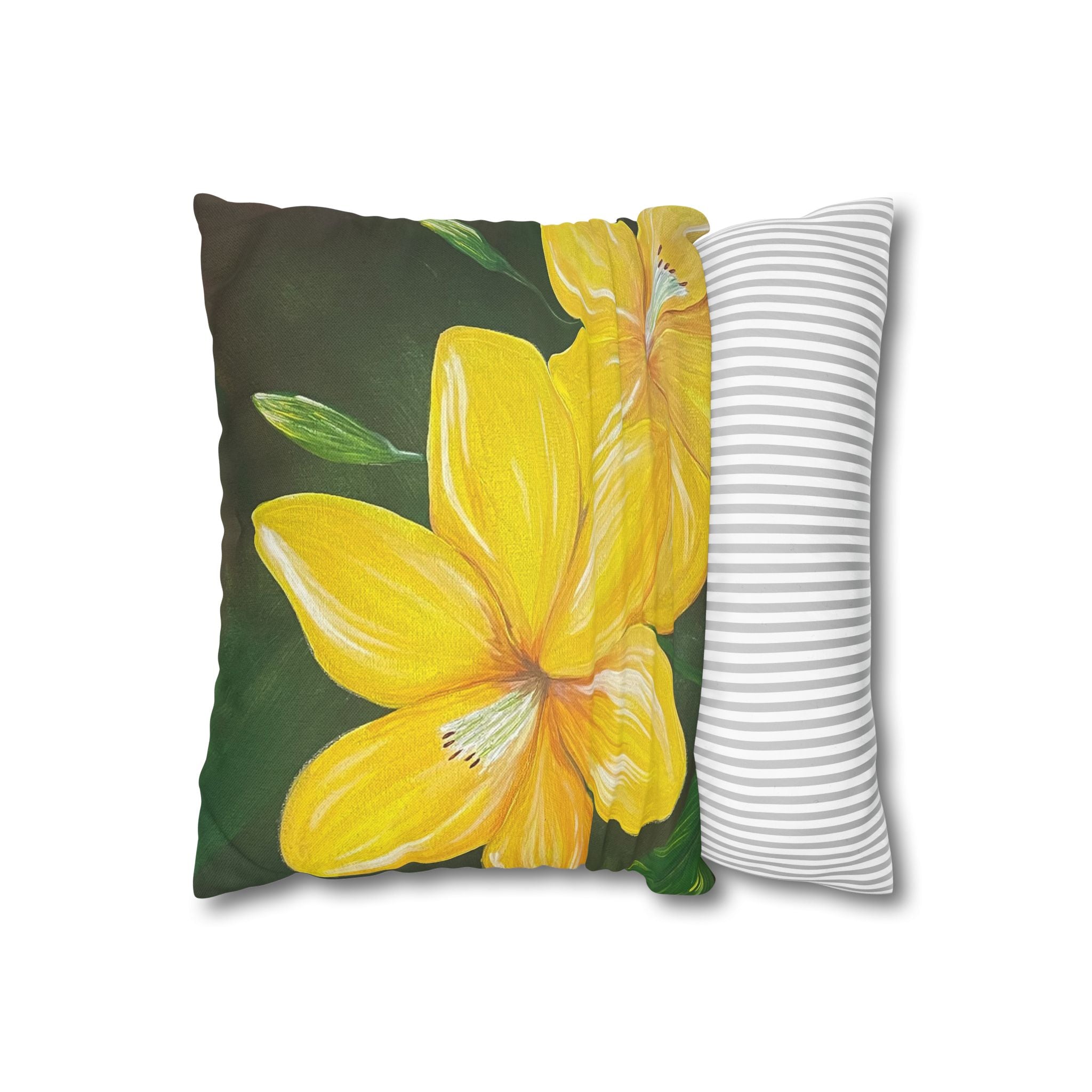 Golden Bloom Square Decorative Pillow Sham