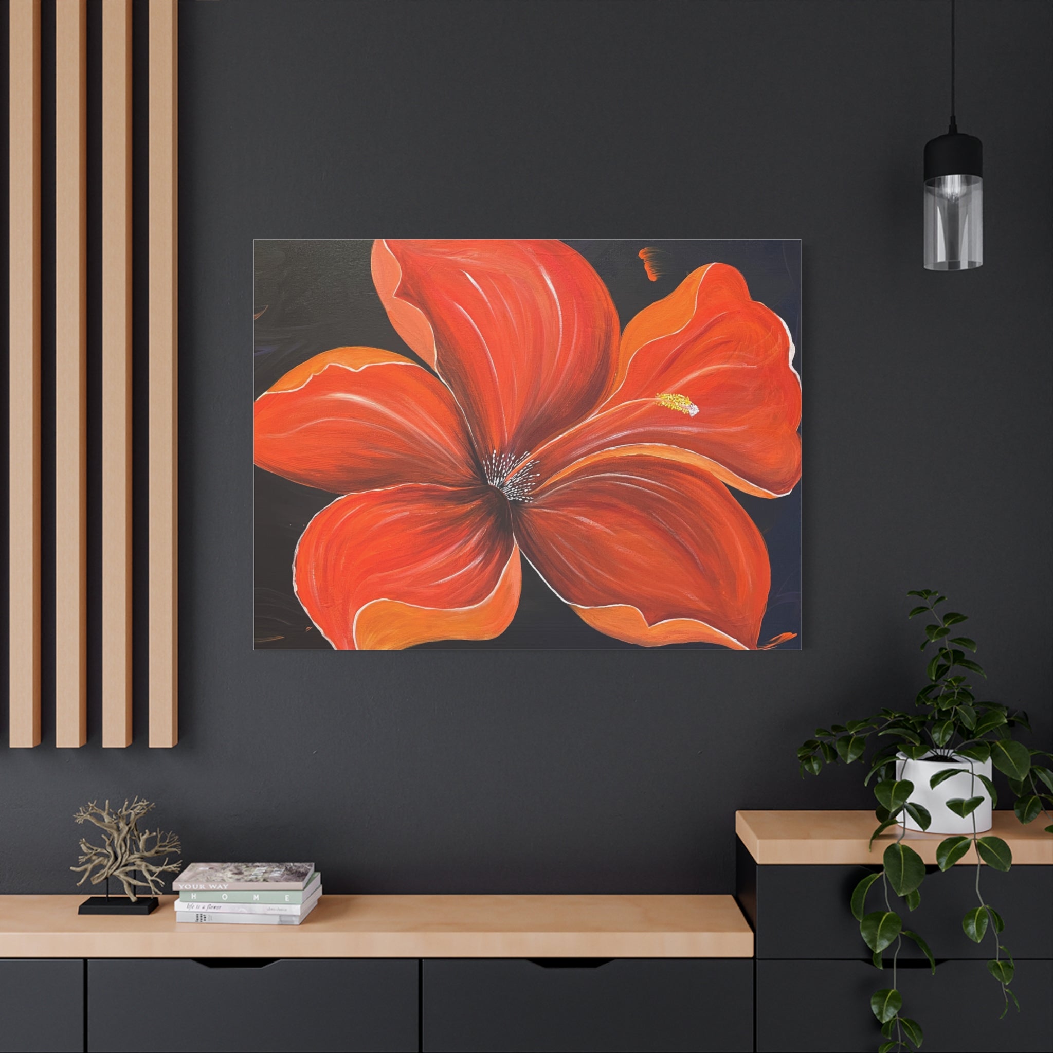 Scarlet Veil Abstract Art Canvas - Contemporary Wall Decor