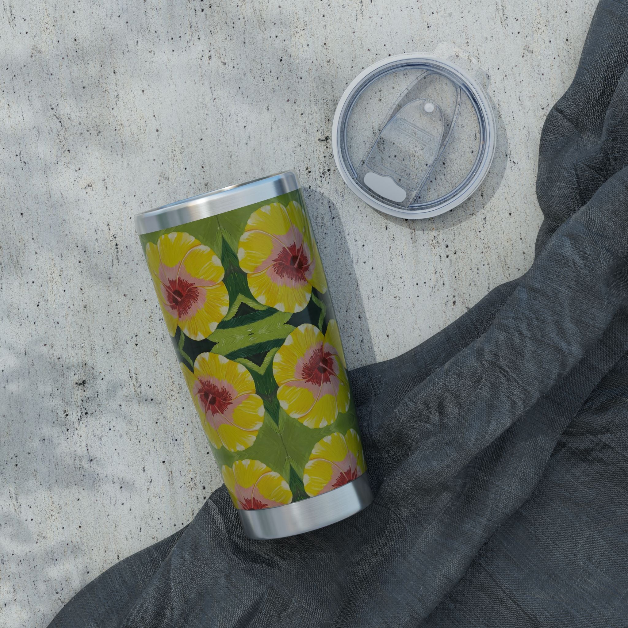 Blushing Sunrise Bloom Tumbler | Vagabond 20oz Insulated Drinkware, Summer Travel Mug, Gift for Nature Lovers, Eco-Friendly Hydration