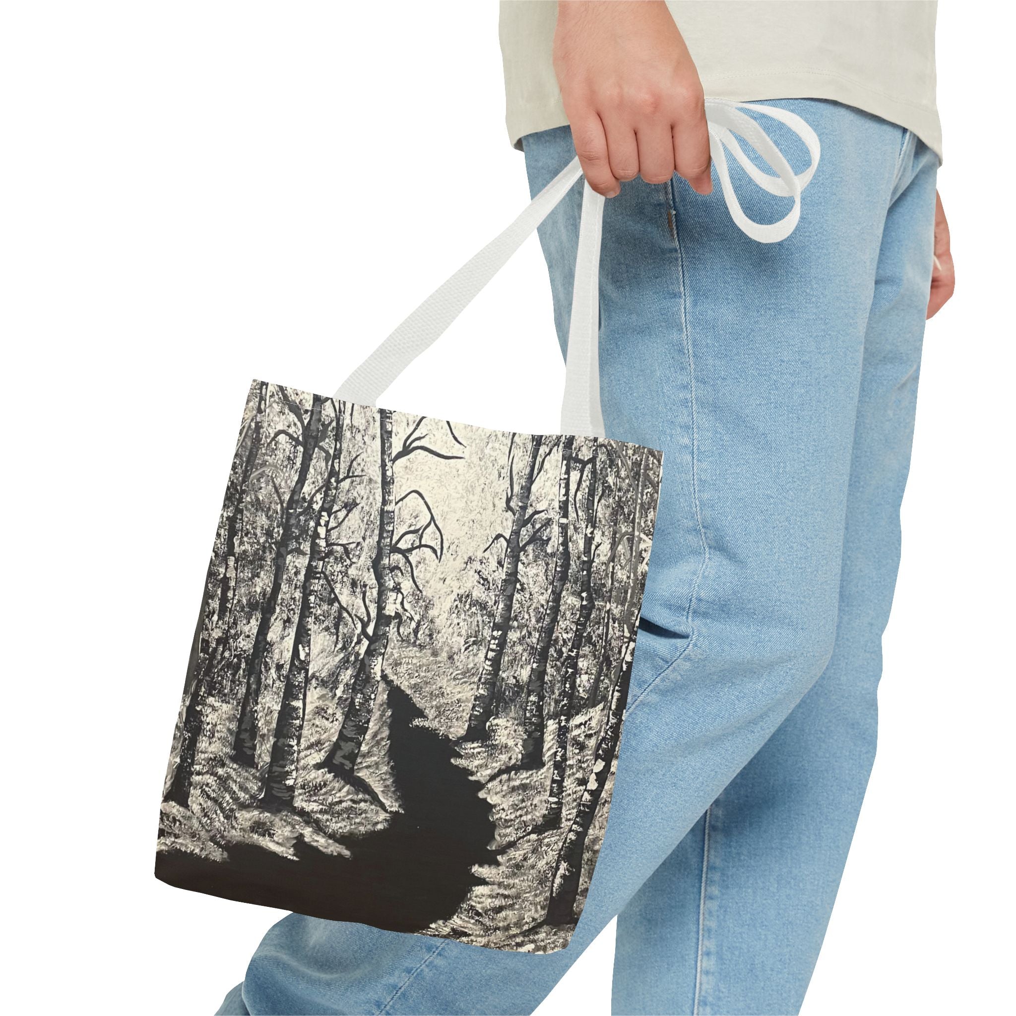 Silver Shadows Hand Painted Tote Bag