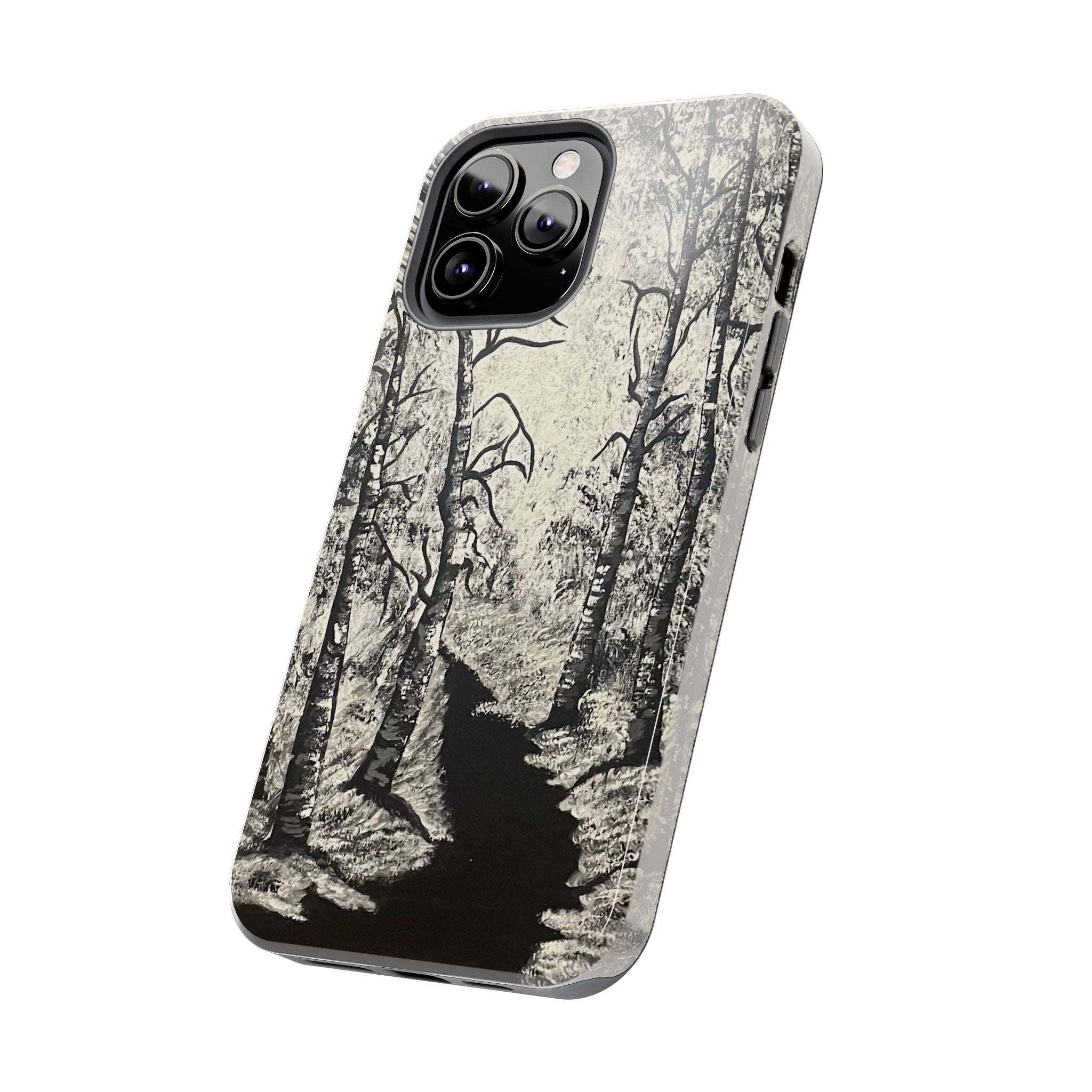 Silver Shadows Phone Case - Hand Painted Unique Designs