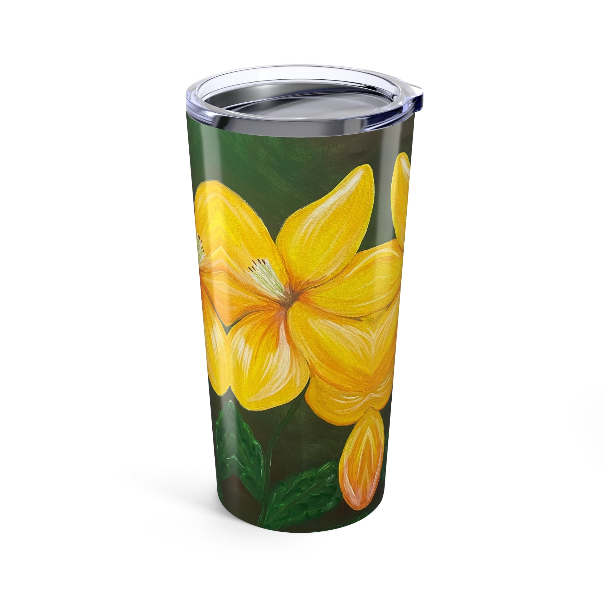 Golden Bloom 20oz Artistic Tumbler Perfect Hand Painted Gift
