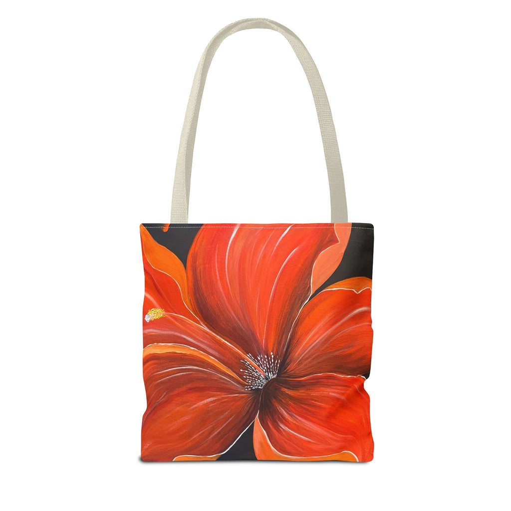 Scarlet Veil Hand Painted Tote Bag