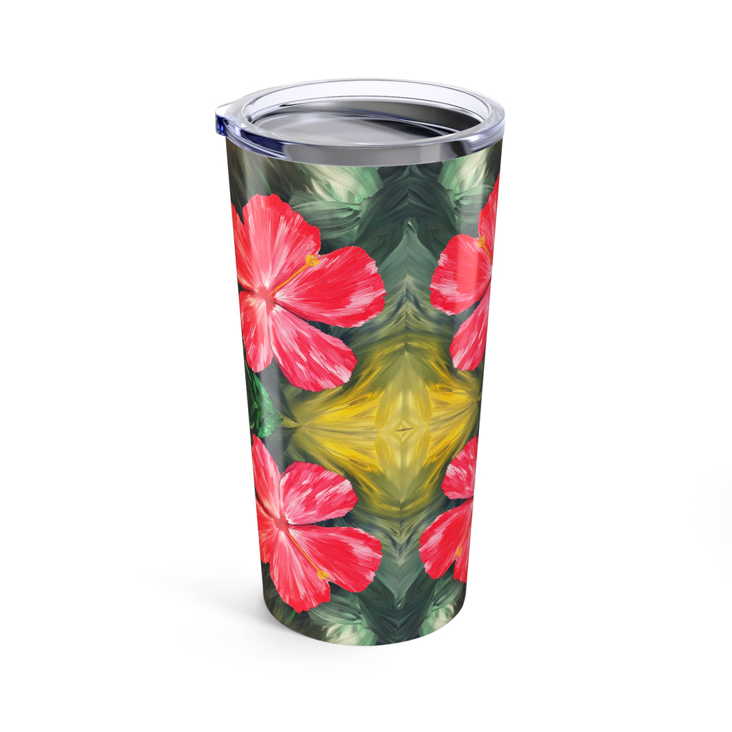 Hibiscus Hues 20oz Artistic Tumbler - Perfect Hand Painted Gift