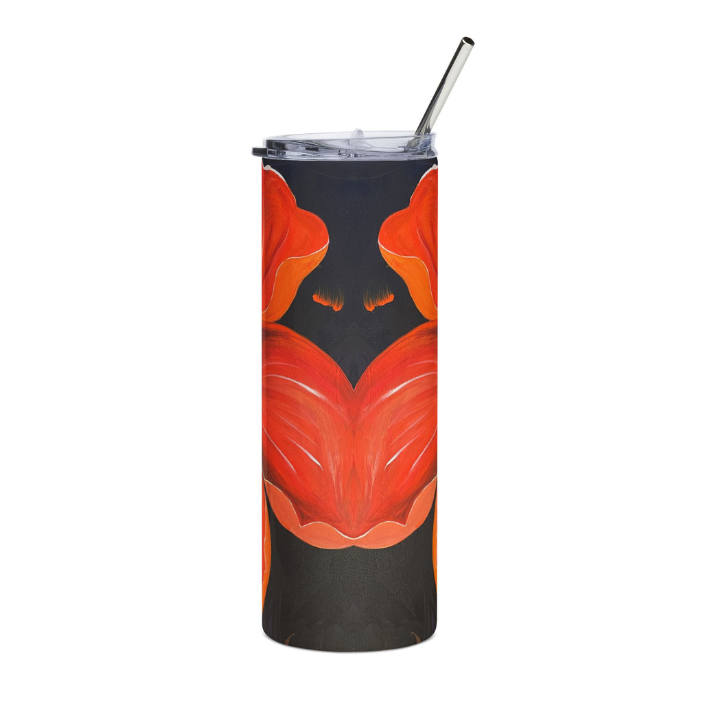 Scarlet Veil 20oz Stainless Steel Tumbler - Vibrant Yellow Flower Design