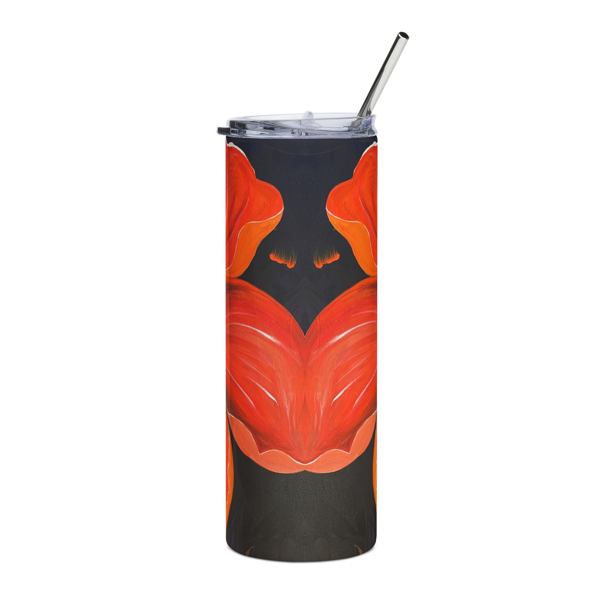 Scarlet Veil 20oz Stainless Steel Tumbler - Vibrant Yellow Flower Design