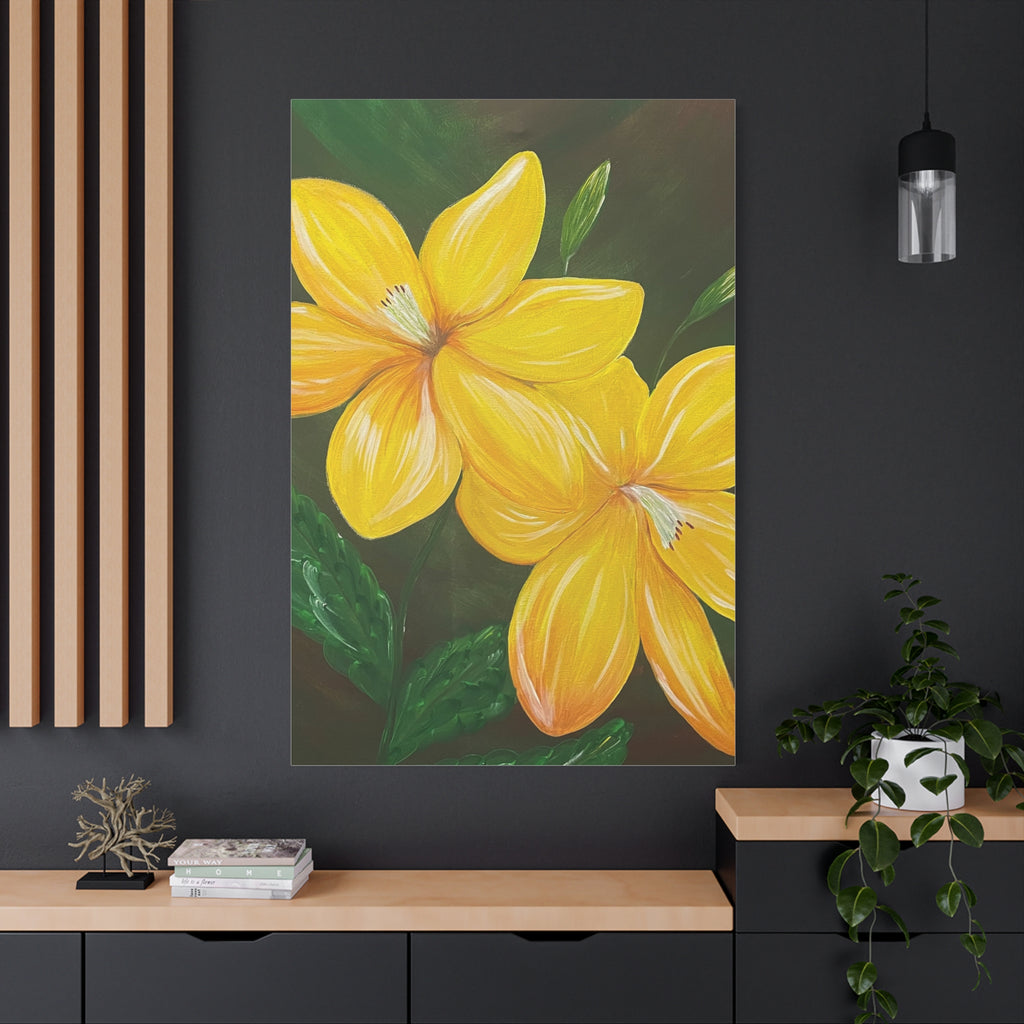 Golden Bloom Canvas Wall Art
