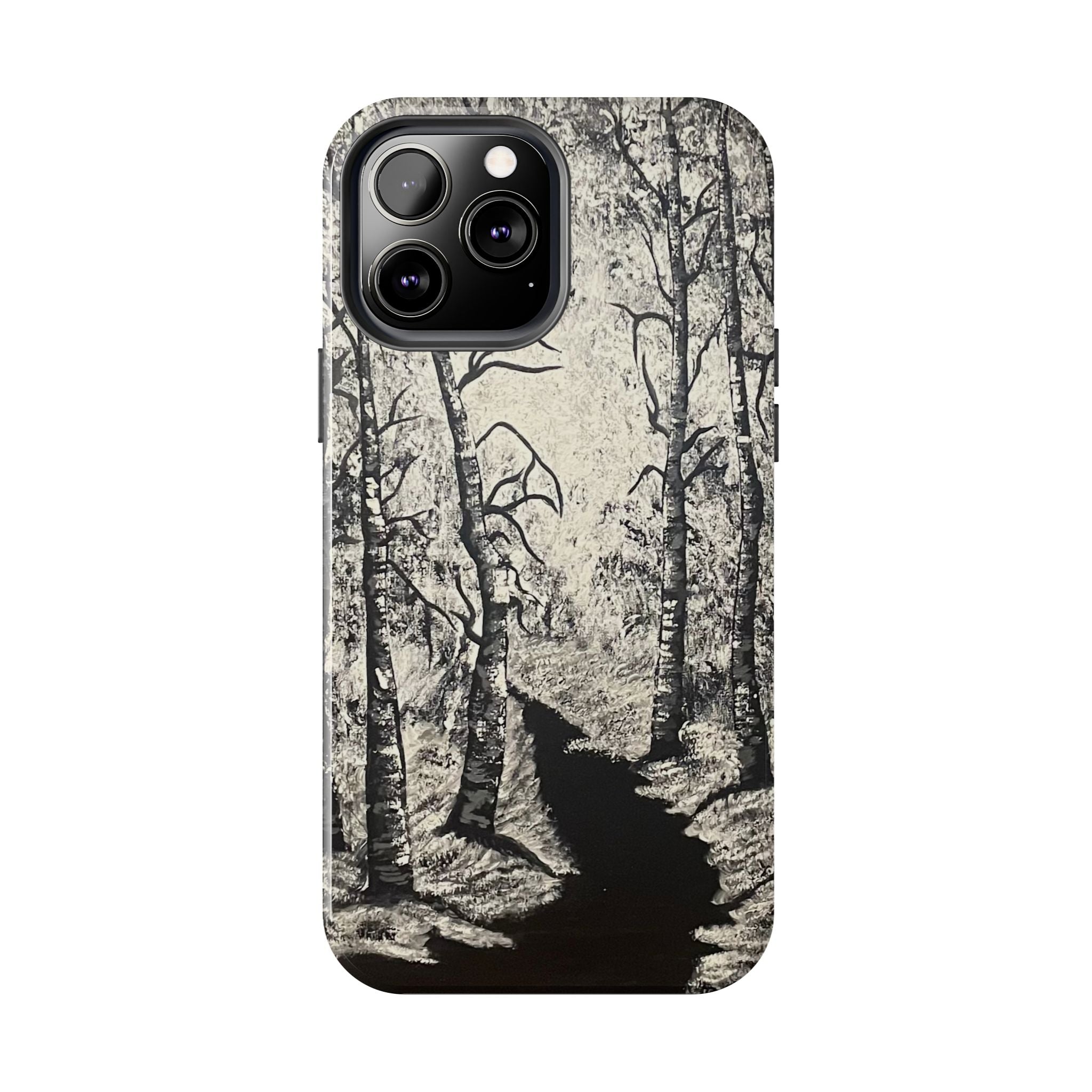 Silver Shadows Phone Case - Hand Painted Unique Designs