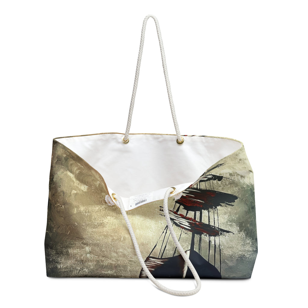 Rustic Tide Tote Bag with Hand Painted Designs