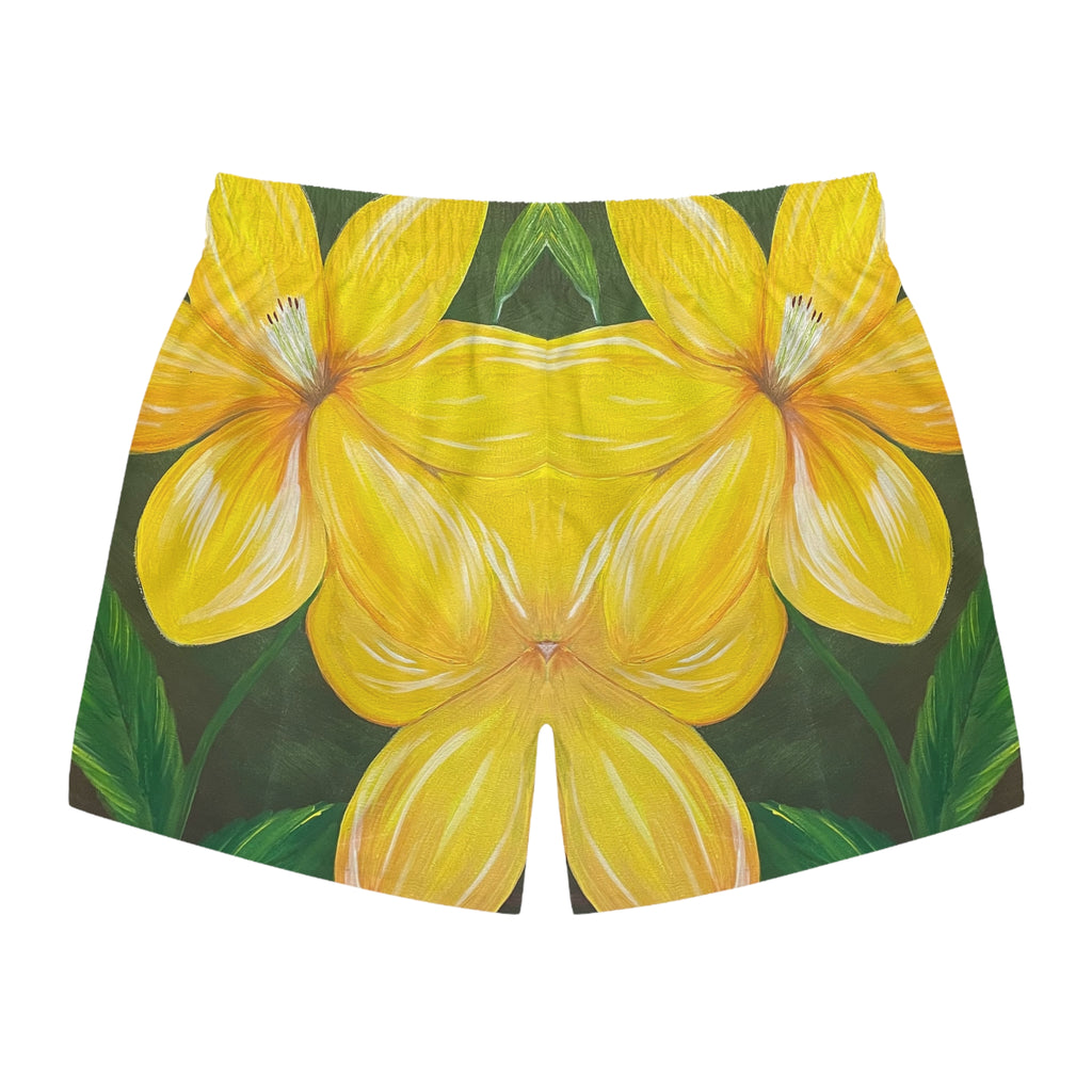 Golden Bloom Swim Trunks