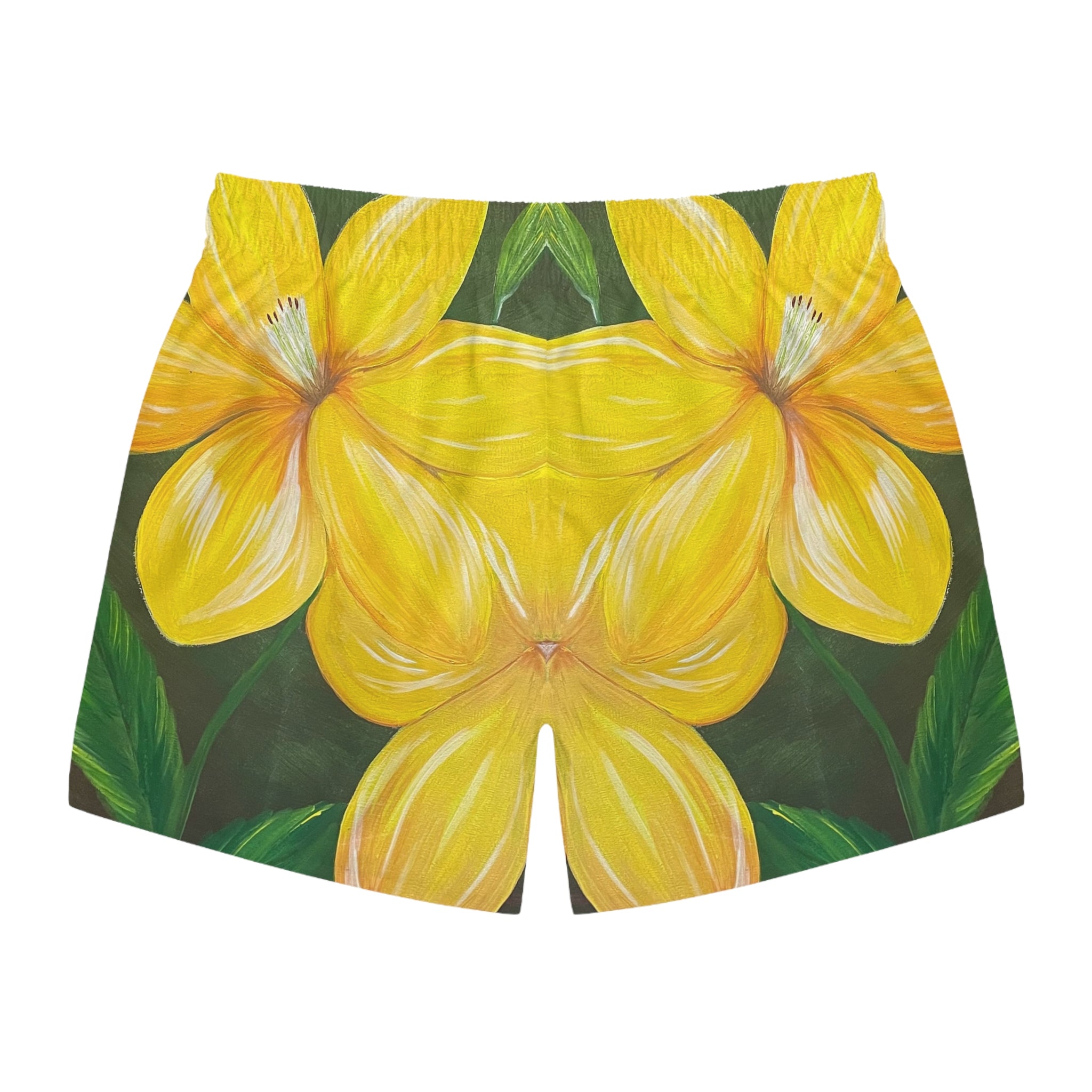 Golden Bloom Swim Trunks