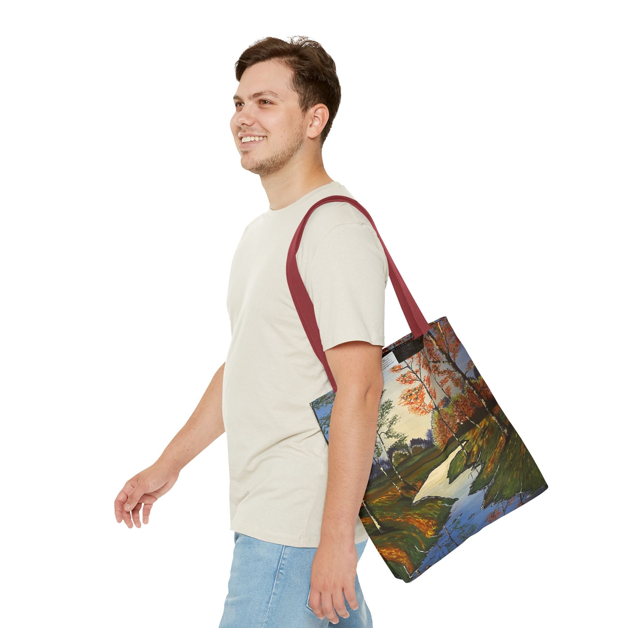 Whispering Birches Hand Painted Tote Bag