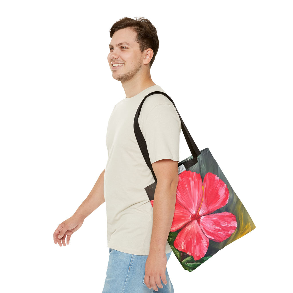 Hibiscus Hues Hand Painted Tote Bag