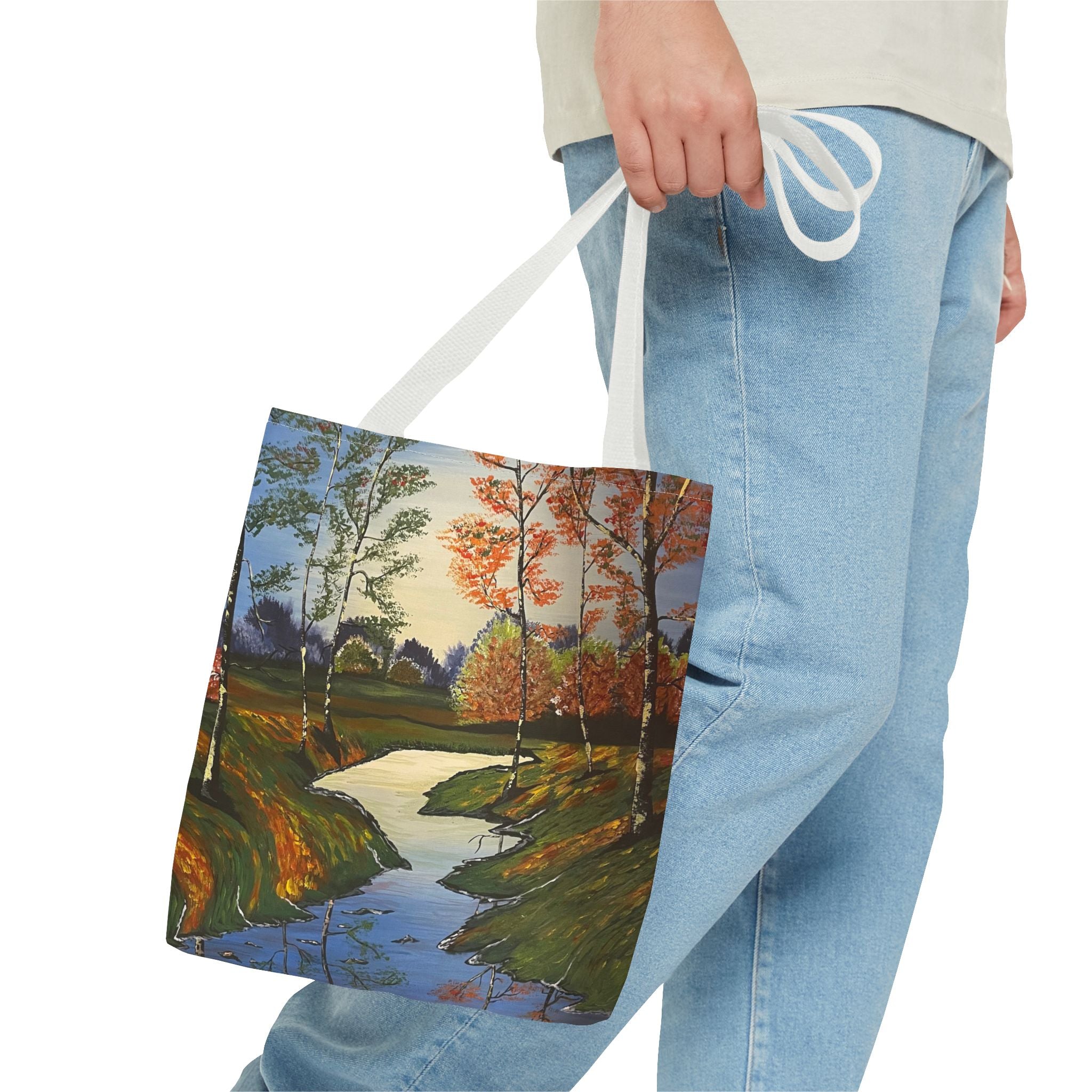 Whispering Birches Hand Painted Tote Bag