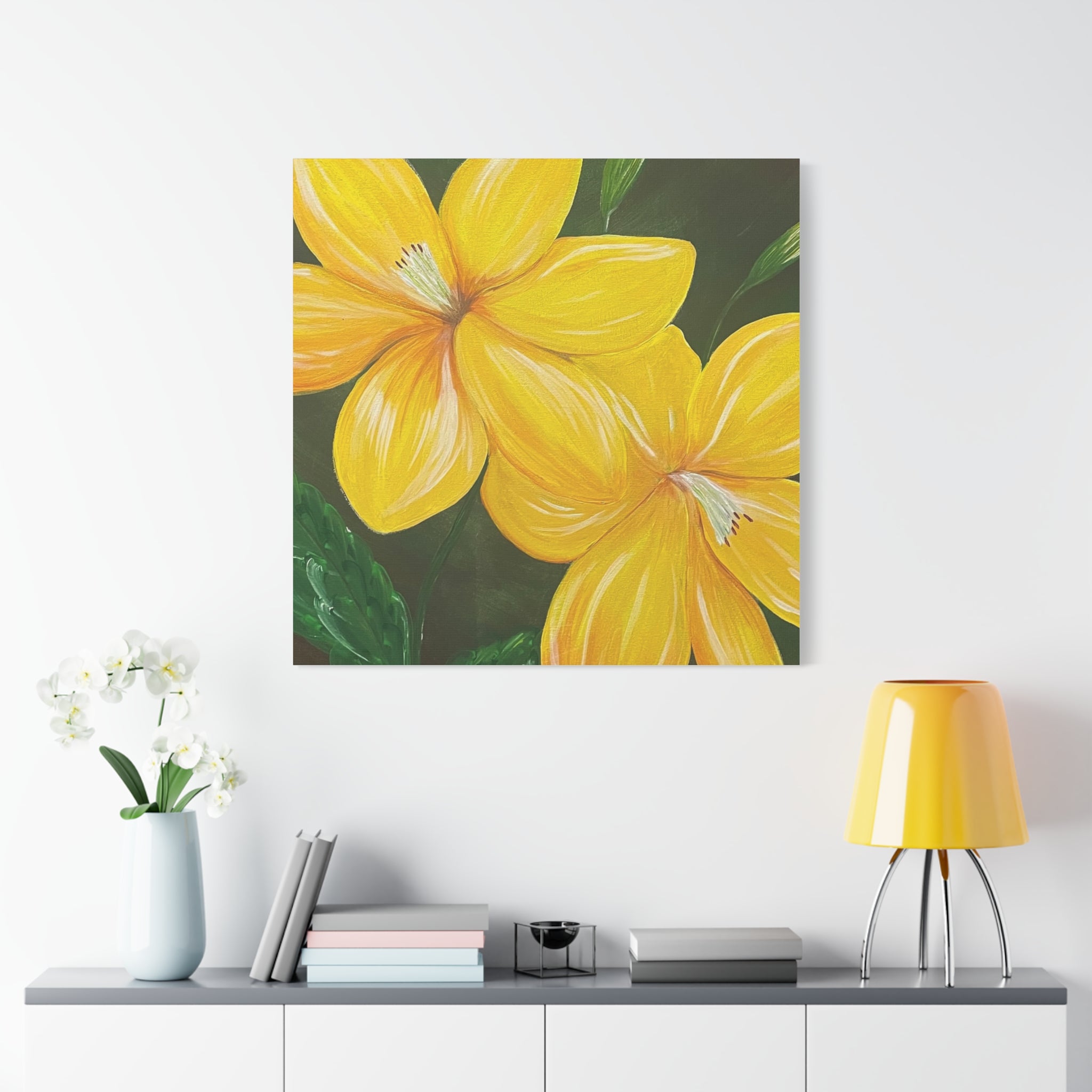 Golden Bloom Canvas Wall Art