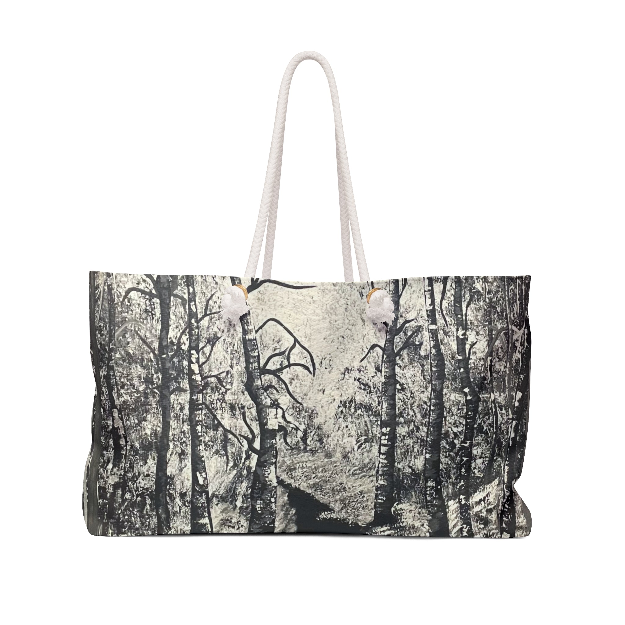 Silver Shadows Tote Bag with Hand Painted Designs