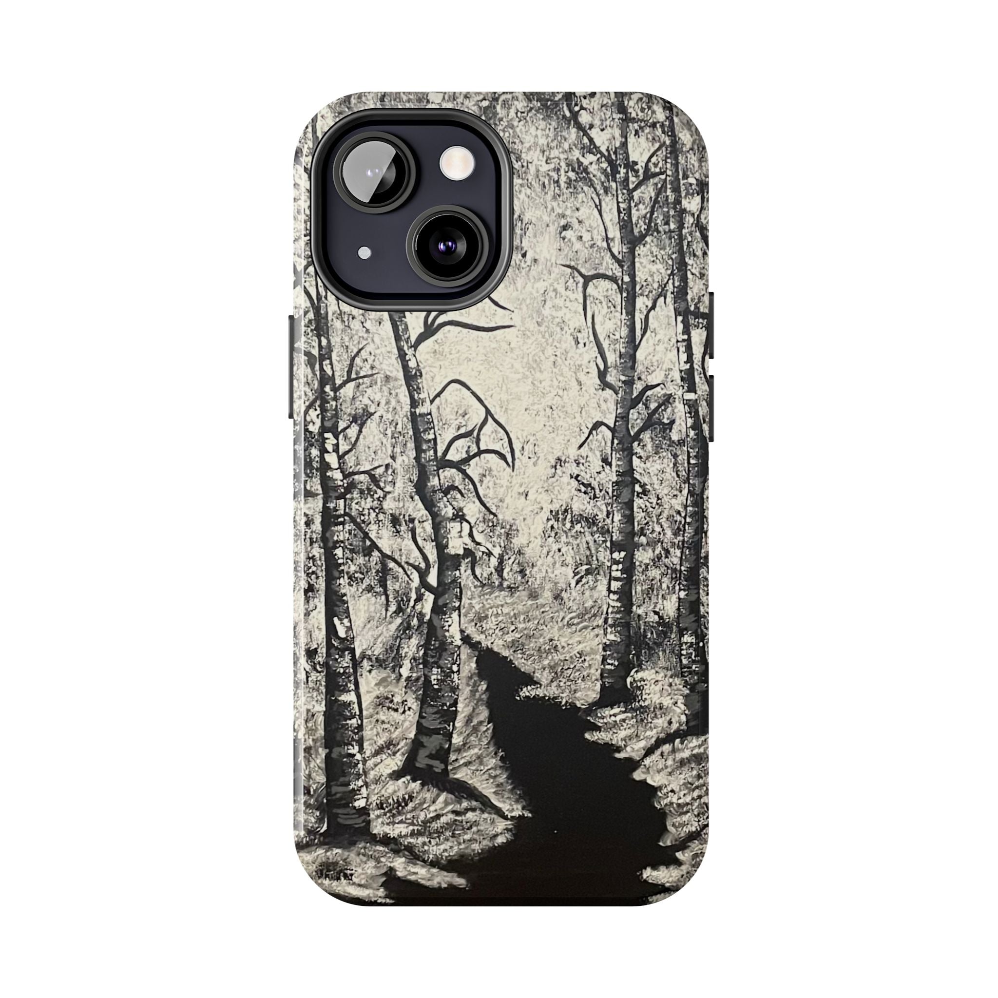 Silver Shadows Phone Case - Hand Painted Unique Designs