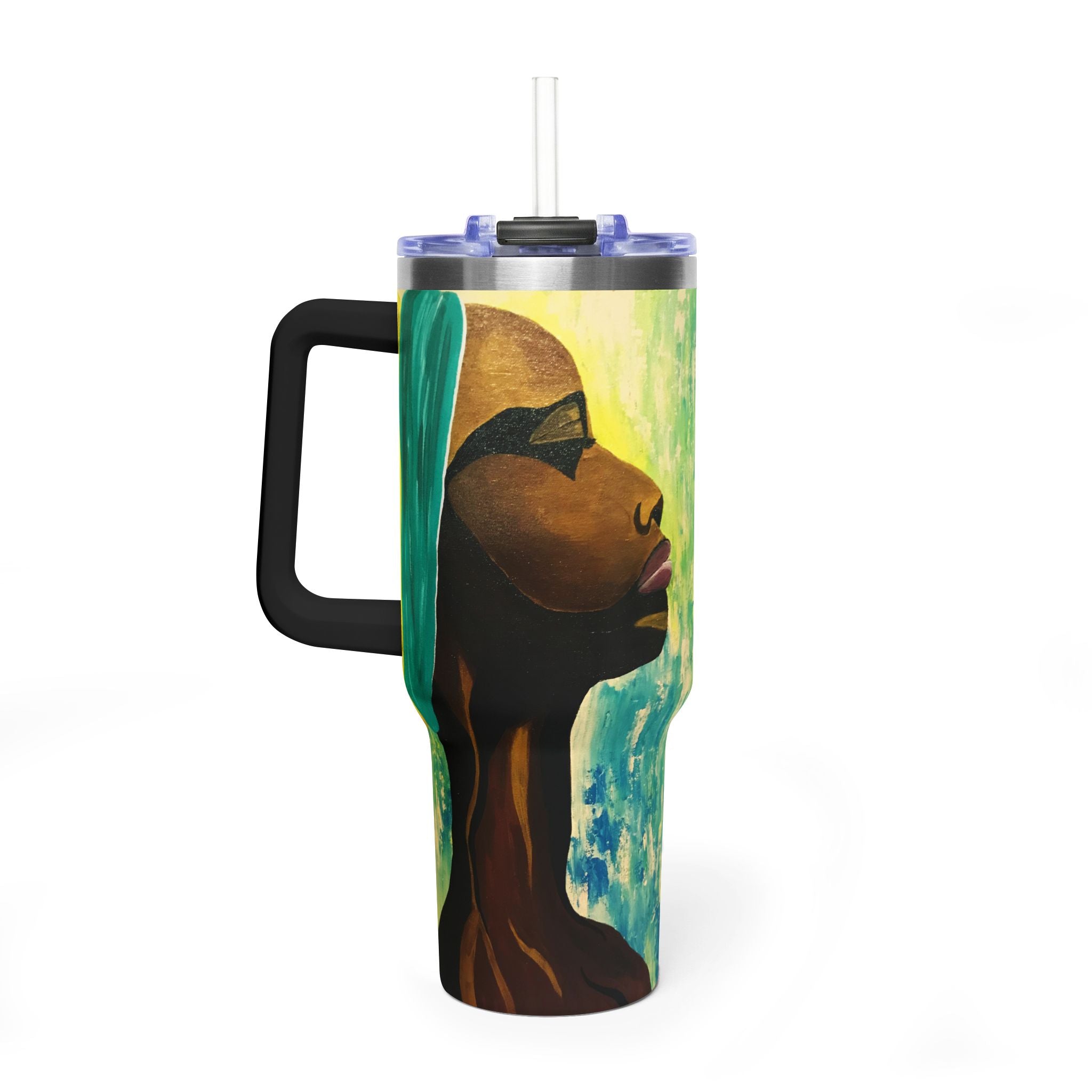 Hues of Heritage 40oz  Vacuum Tumbler — Insulated Travel Mug with Straw