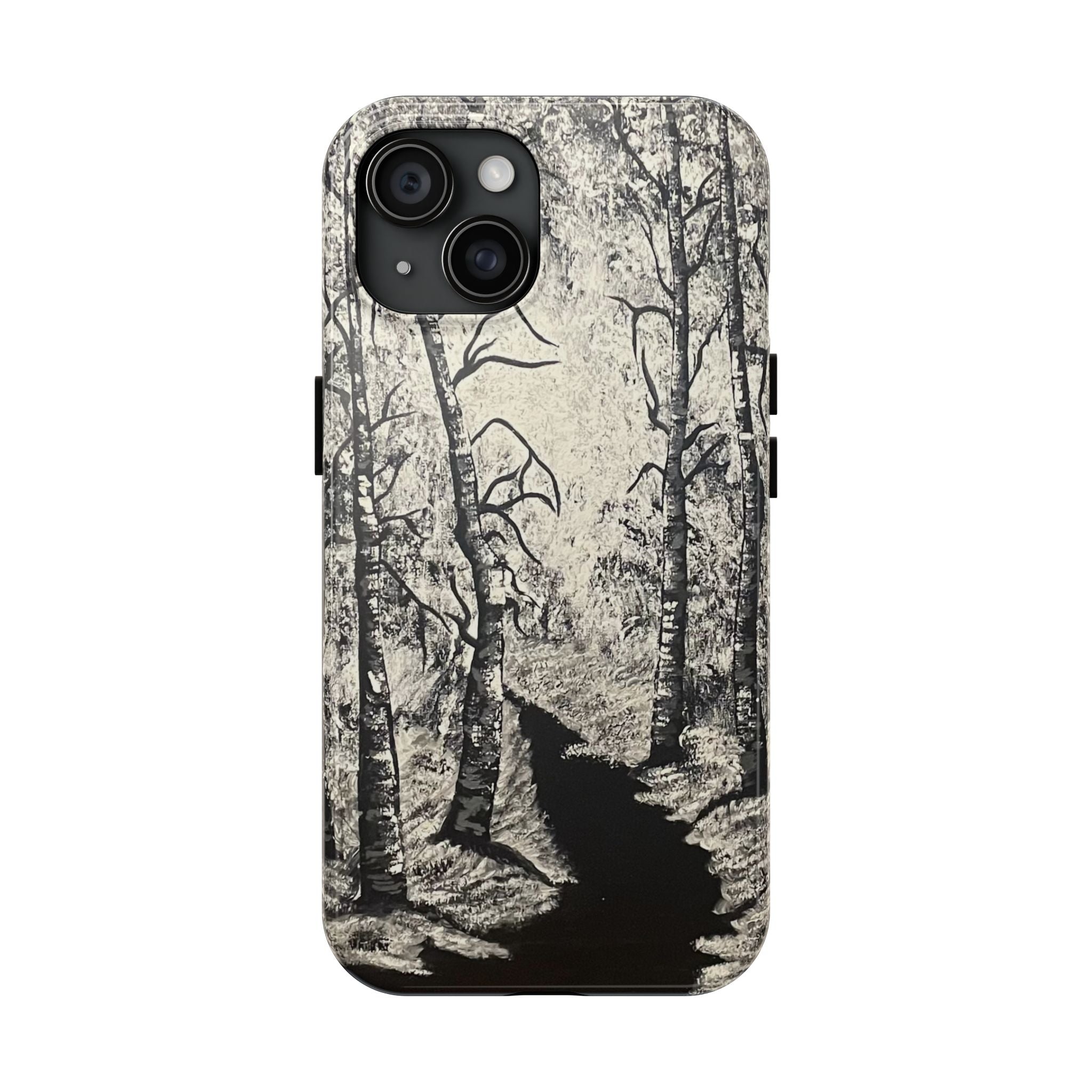 Silver Shadows Phone Case - Hand Painted Unique Designs