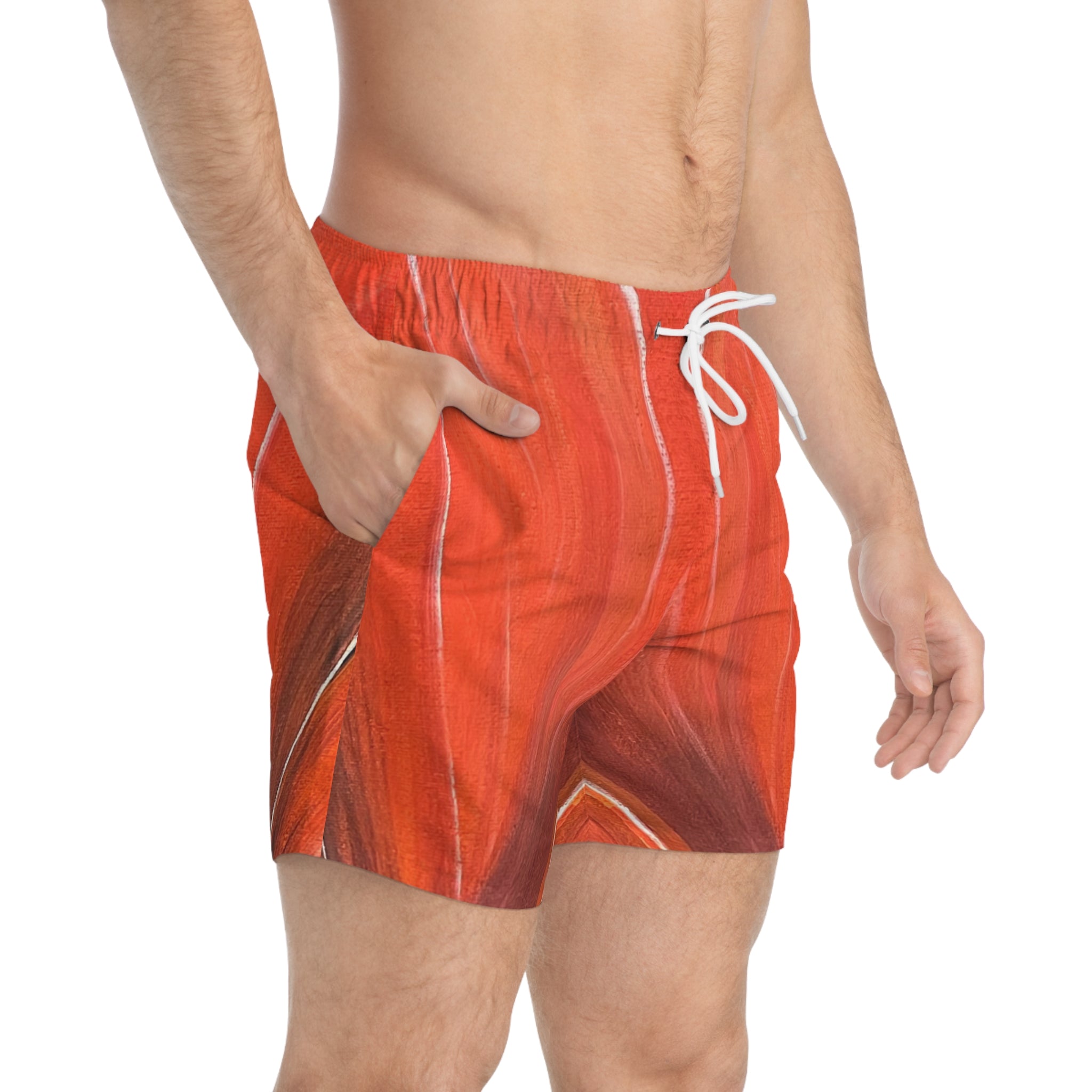 Scarlet Veil Swim Trunks