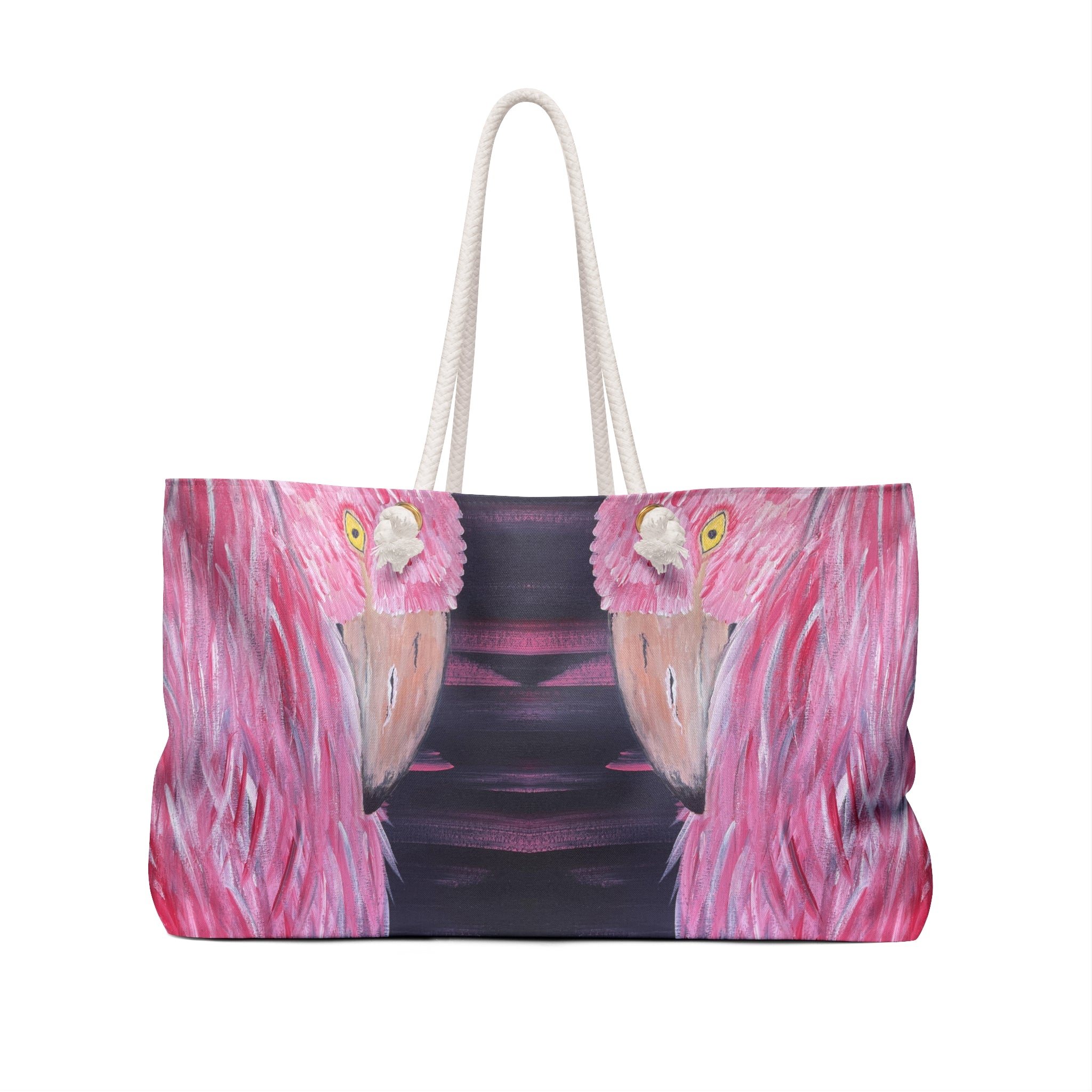 Feathered Grace Tote Bag with Hand Painted Designs