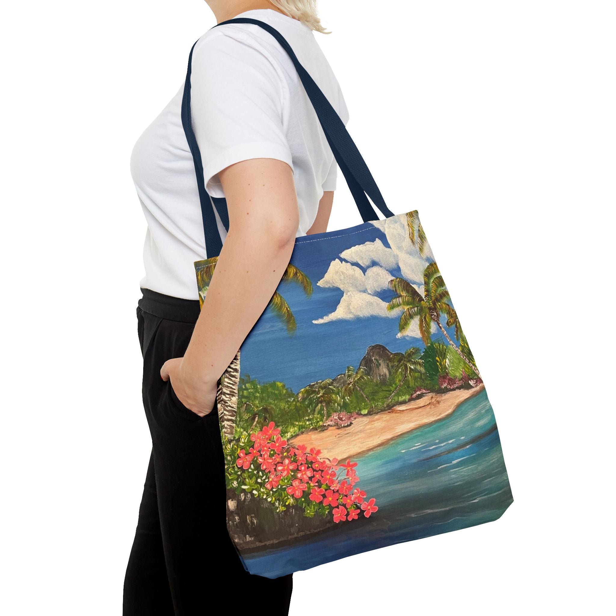 Blooming Paradise Hand Painted Tote Bag