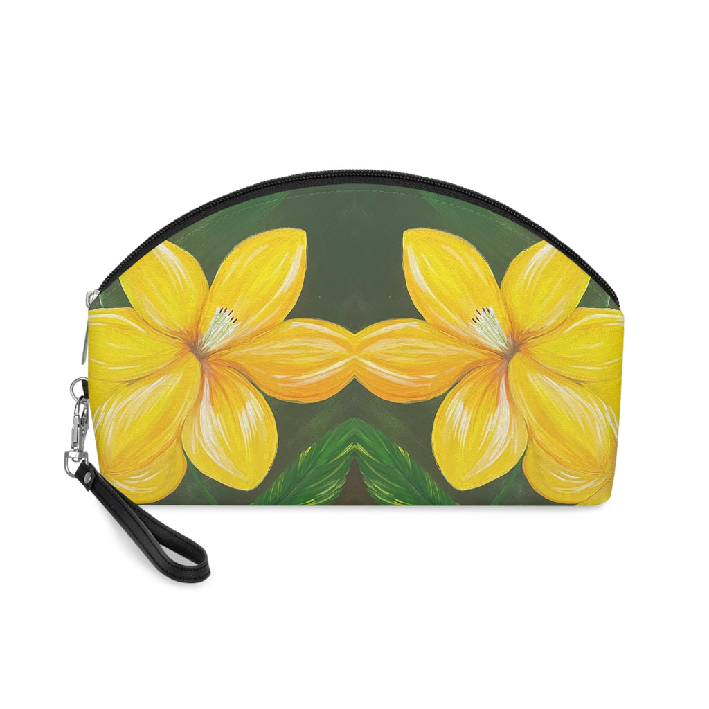Golden Bloom Cosmetic Pouch - Stylish Makeup Bag