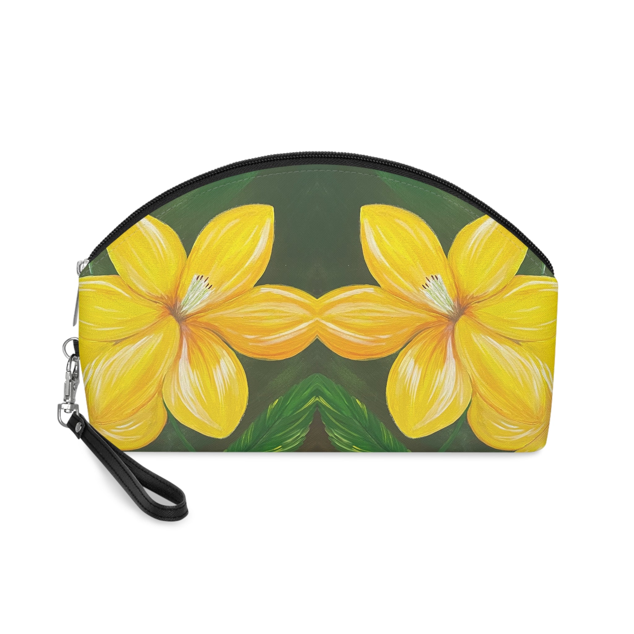 Golden Bloom Cosmetic Pouch - Stylish Makeup Bag