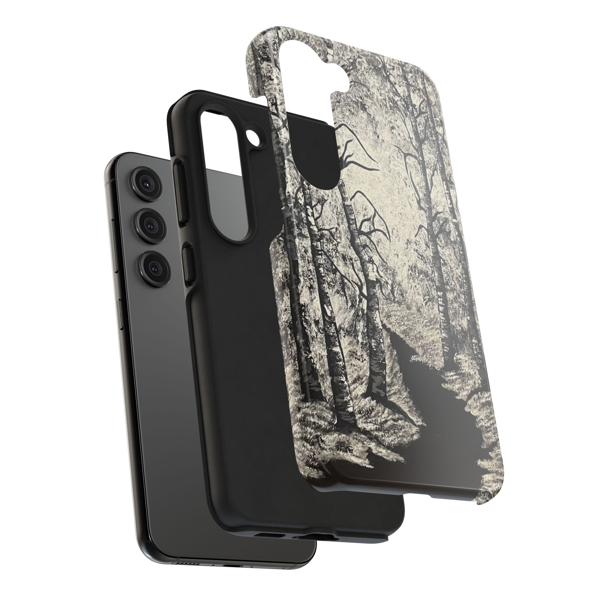 Silver Shadows Phone Case - Hand Painted Unique Designs