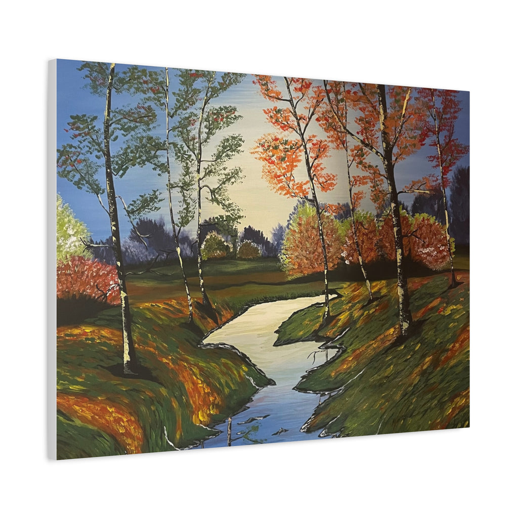 Whispering Birches Abstract Art Canvas - Contemporary Wall Decor