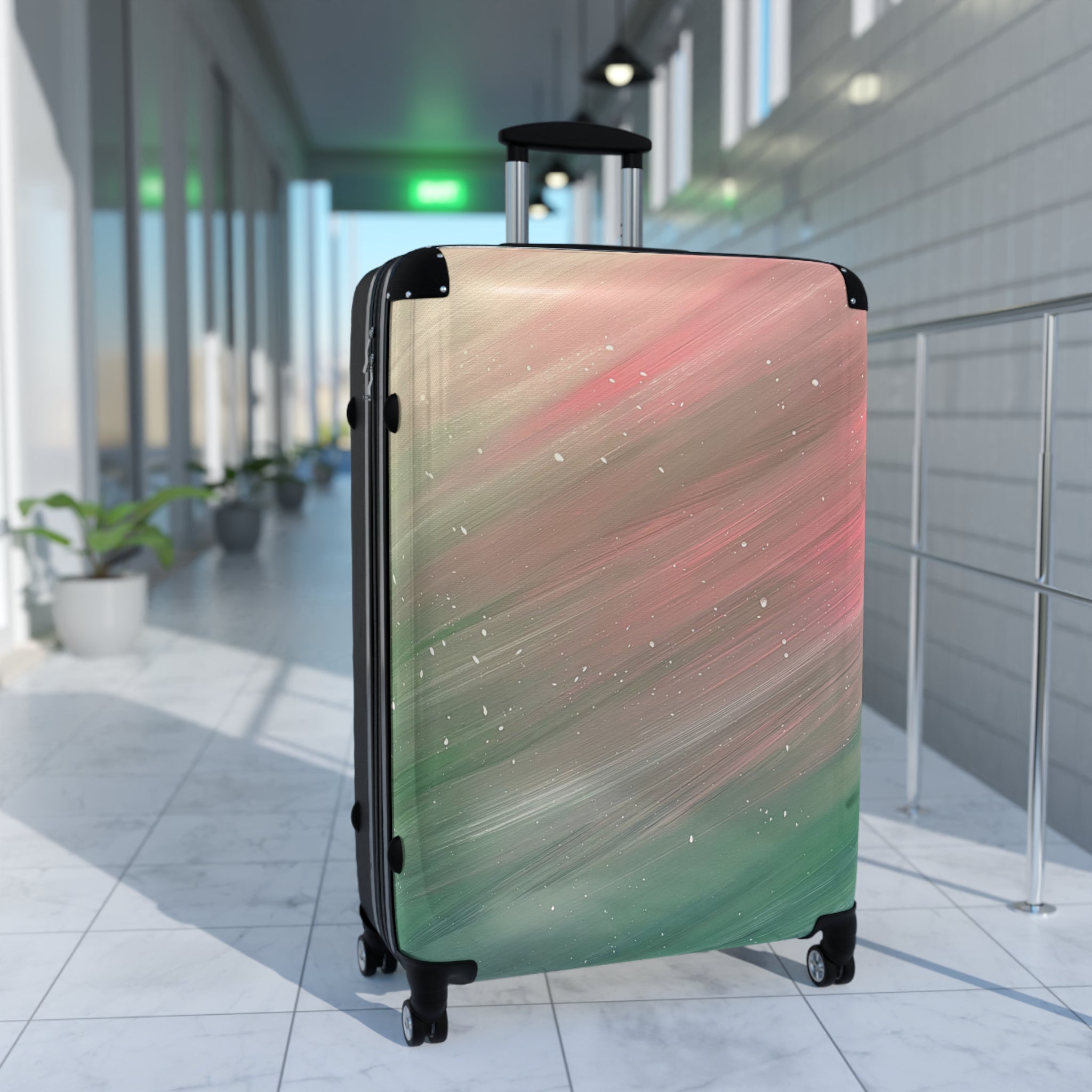 North Sky Handprinted Colorful Suitcase