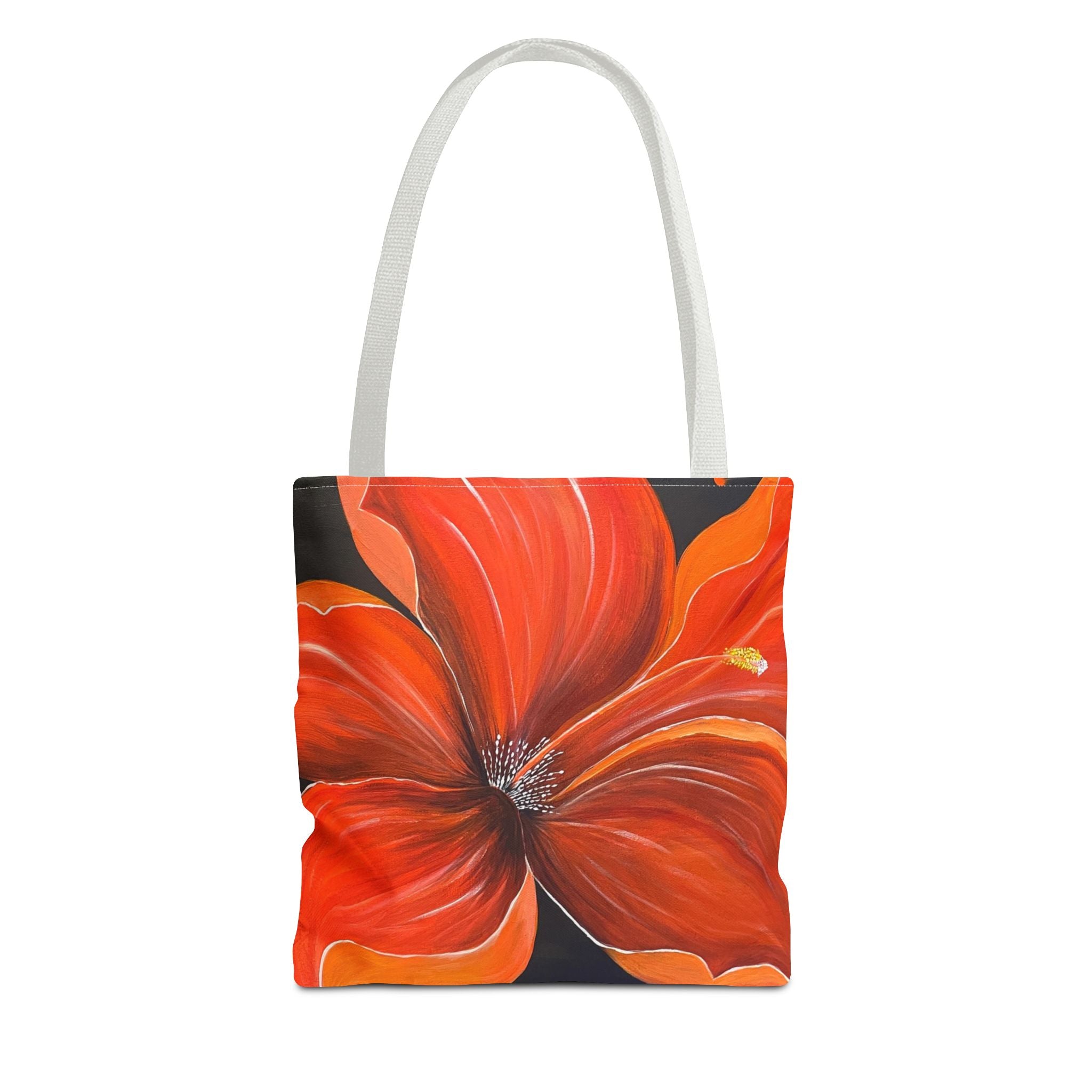 Scarlet Veil Hand Painted Tote Bag