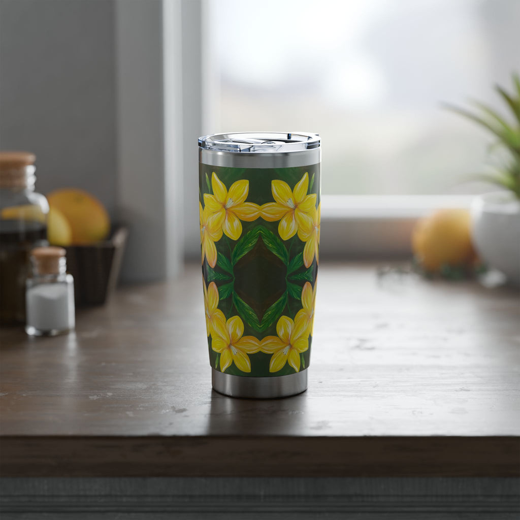 Golden Bloom Tumbler | 20oz Insulated Drinkware, Summer Travel Mug, Gift for Nature Lovers, Eco-Friendly Hydration