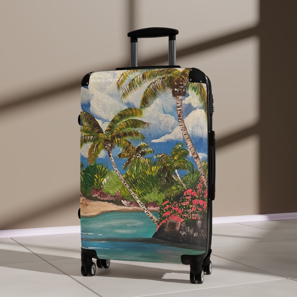 Blooming Paradise Handprinted Colorful Suitcase