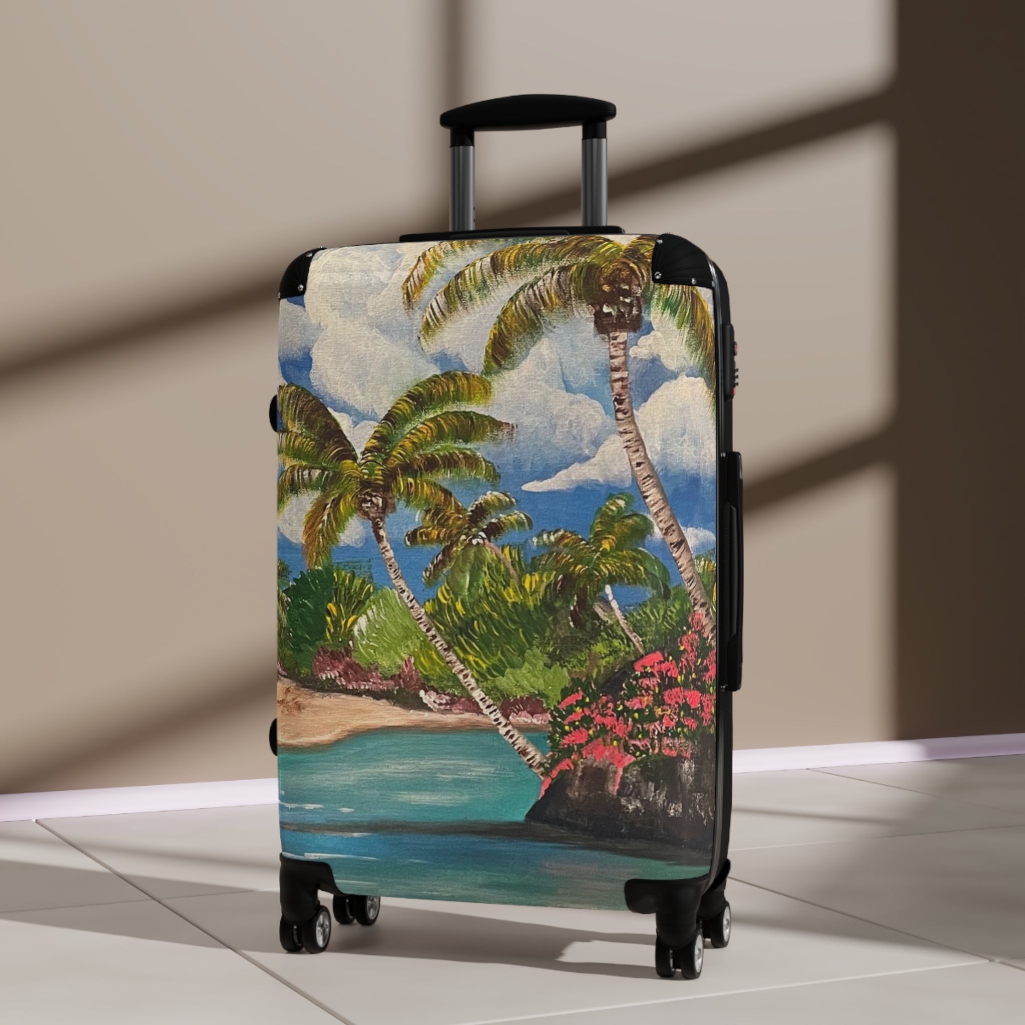 Blooming Paradise Handprinted Colorful Suitcase