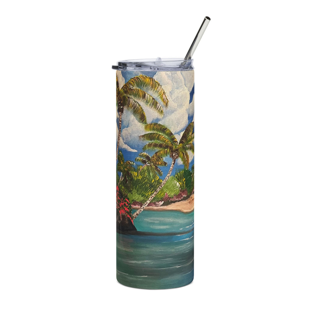 Blooming Paradise 20oz Stainless Steel Tumbler - Vibrant Yellow Flower Design