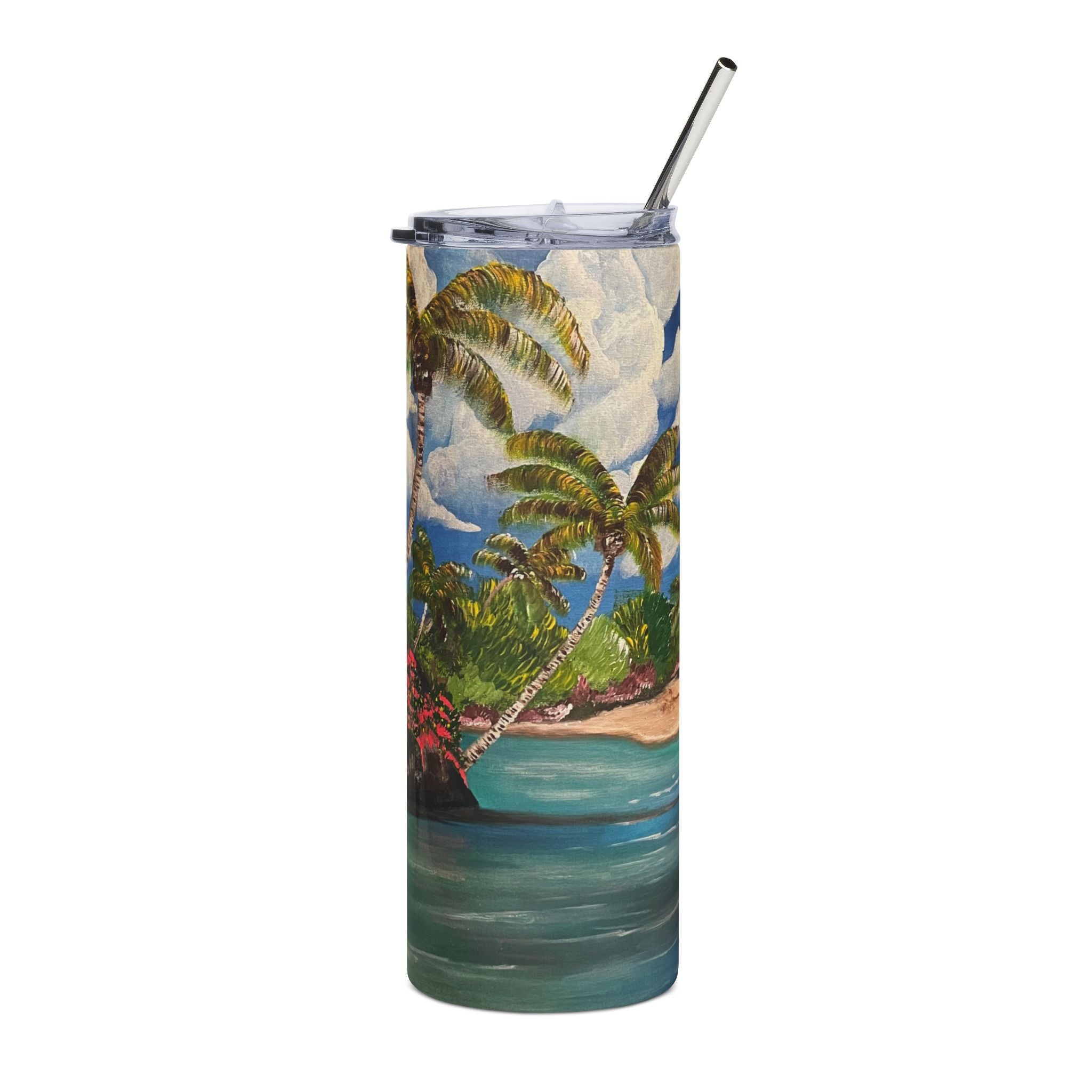 Blooming Paradise 20oz Stainless Steel Tumbler - Vibrant Yellow Flower Design