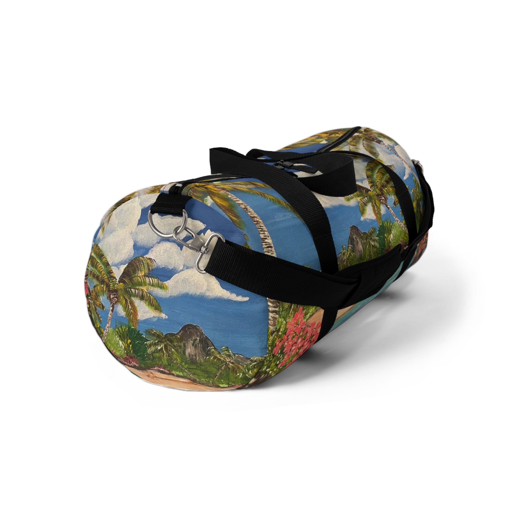 Blooming Paradise Duffel Bag Hand Painted Design