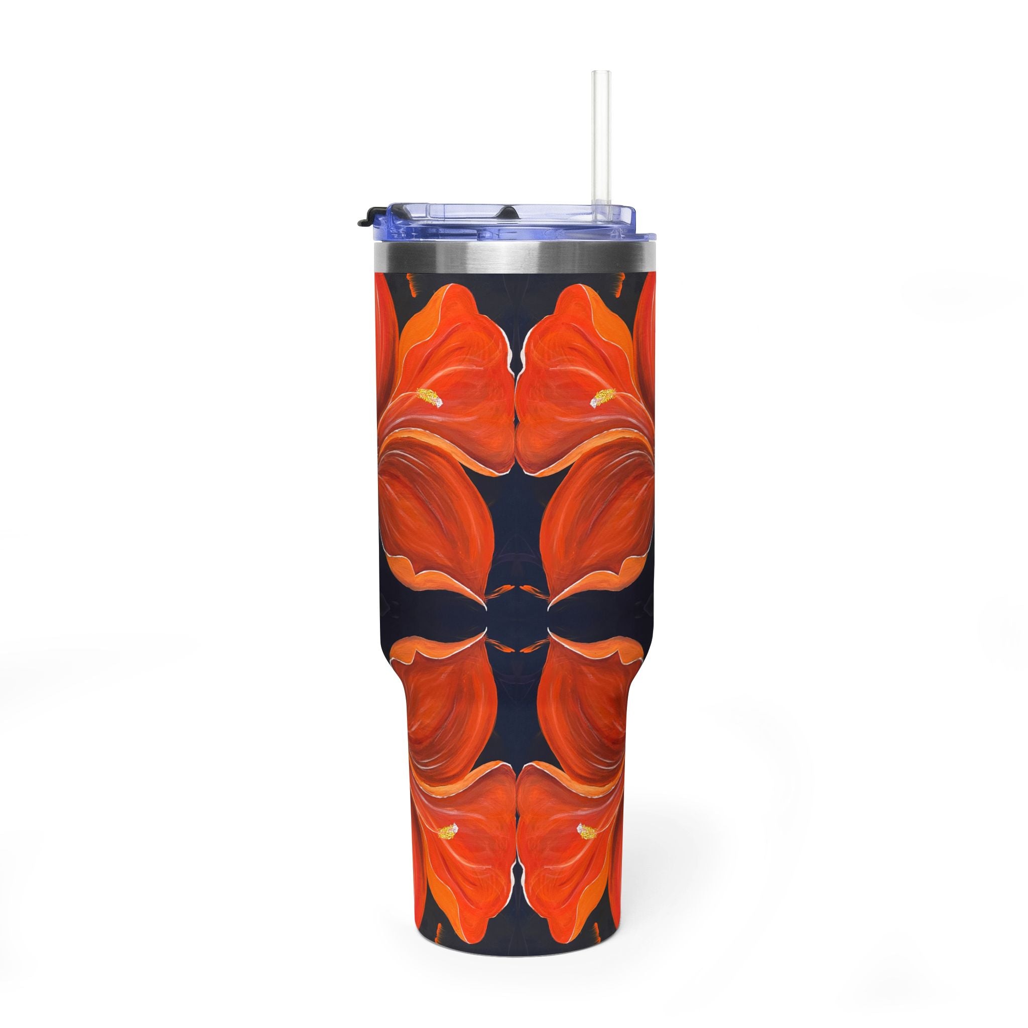 Scarlet Veil 40oz  Vacuum Tumbler — Insulated Travel Mug with Straw