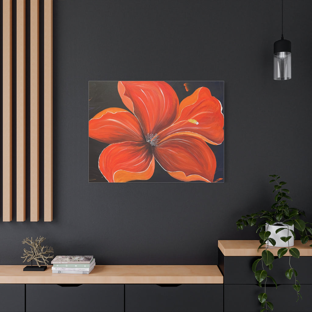 Scarlet Veil Abstract Art Canvas - Contemporary Wall Decor