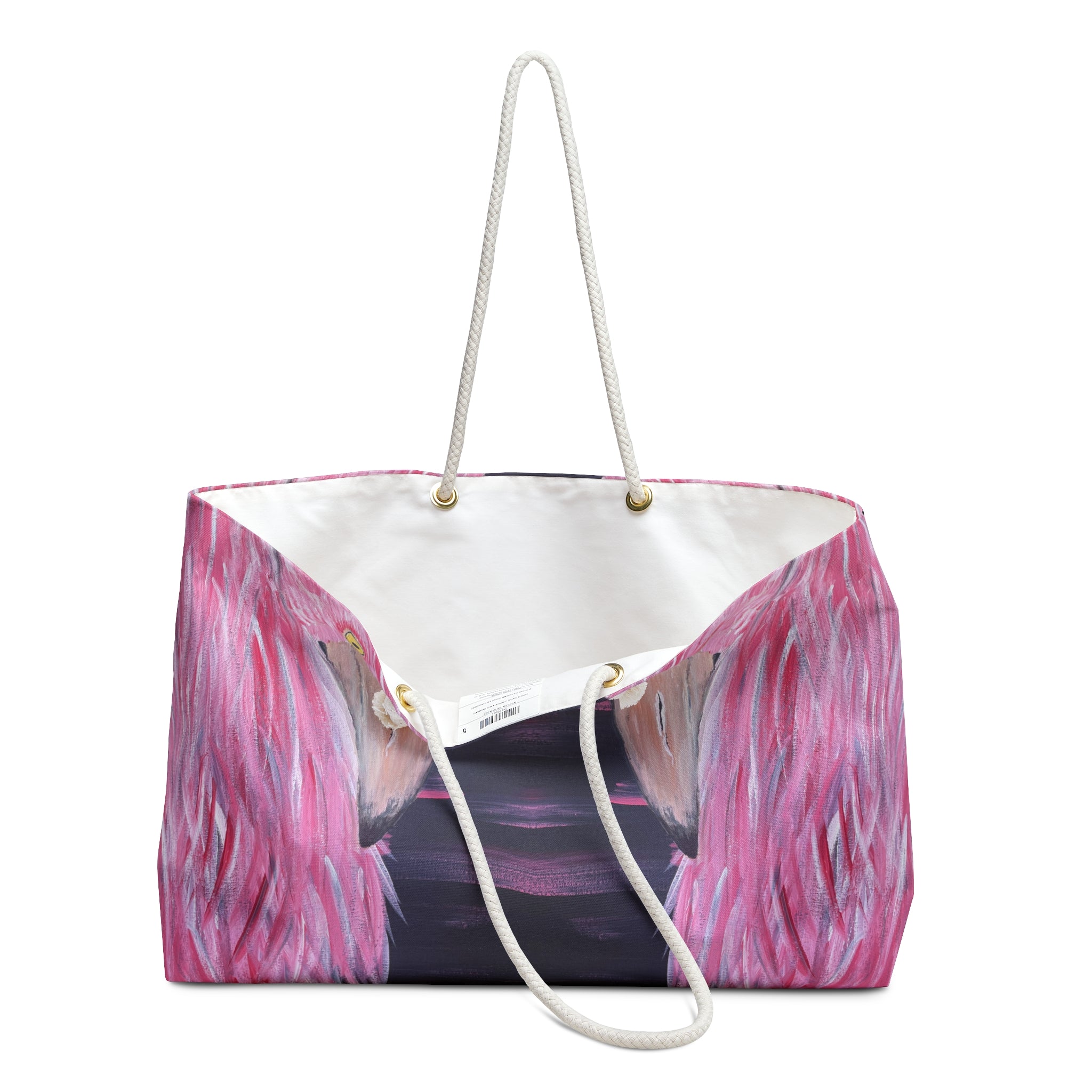 Feathered Grace Tote Bag with Hand Painted Designs