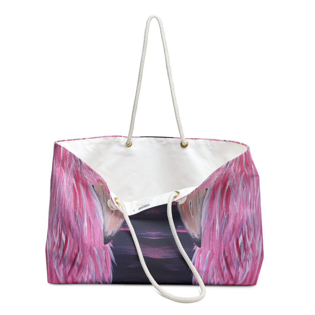 Feathered Grace Tote Bag with Hand Painted Designs