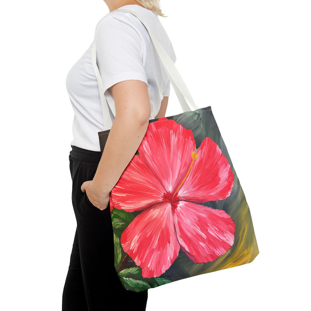Hibiscus Hues Hand Painted Tote Bag