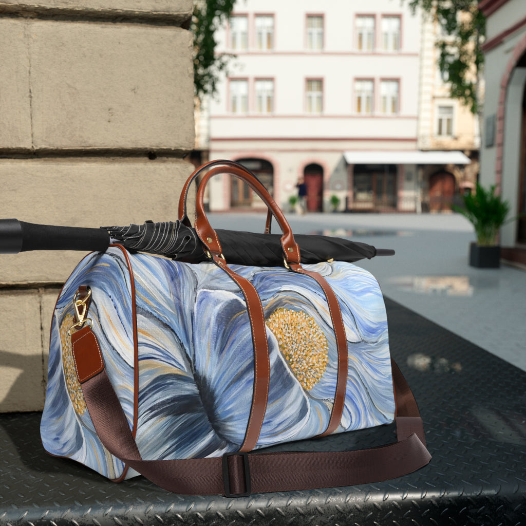 Velvet Current Weekender Bag – Waterproof Travel Duffle with Artistic Flower Print