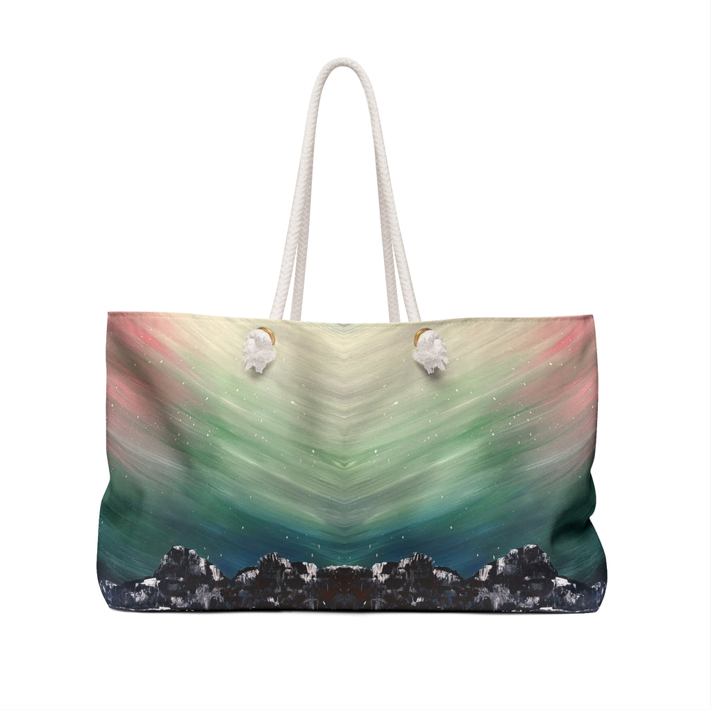 North Sky Tote Bag with Hand Painted Designs