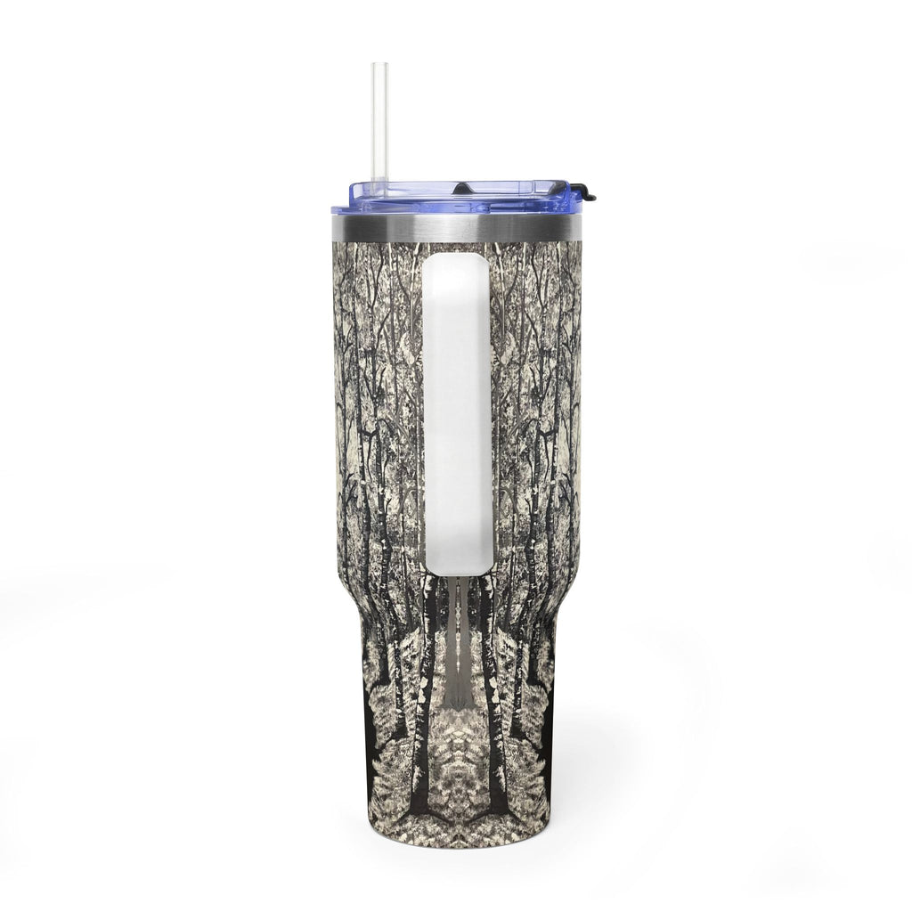 Silver Shadows 40oz  Vacuum Tumbler — Insulated Travel Mug with Straw