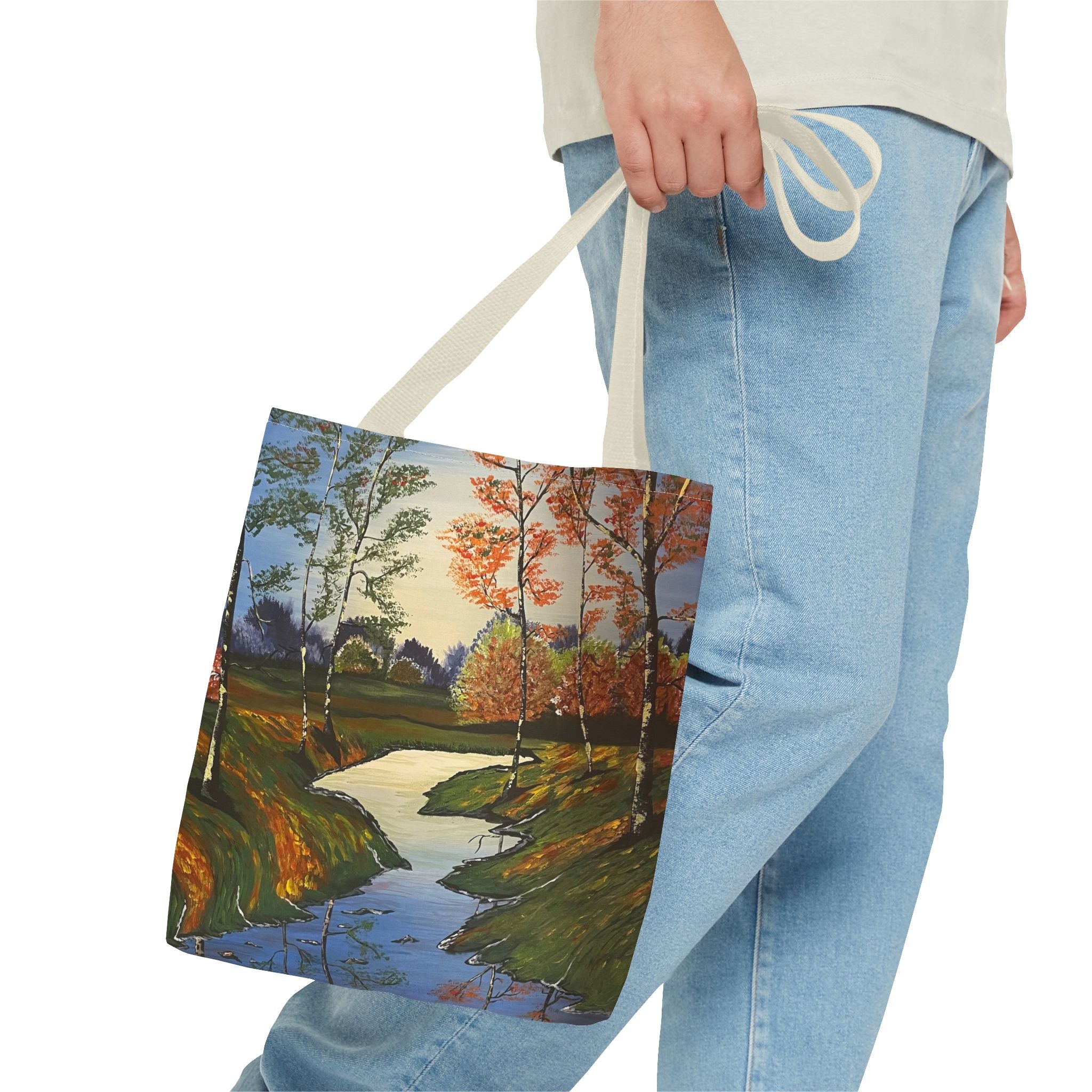 Whispering Birches Hand Painted Tote Bag