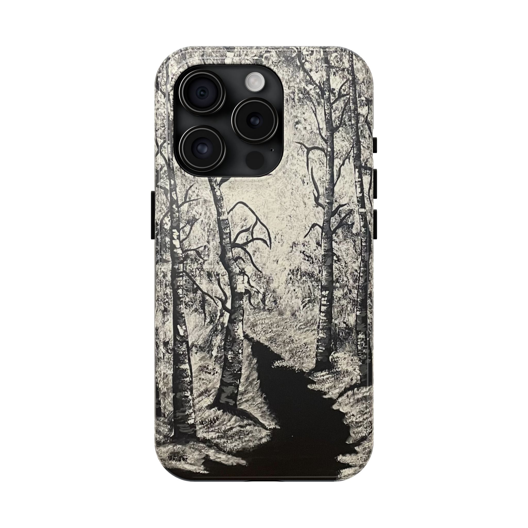 Silver Shadows Phone Case - Hand Painted Unique Designs