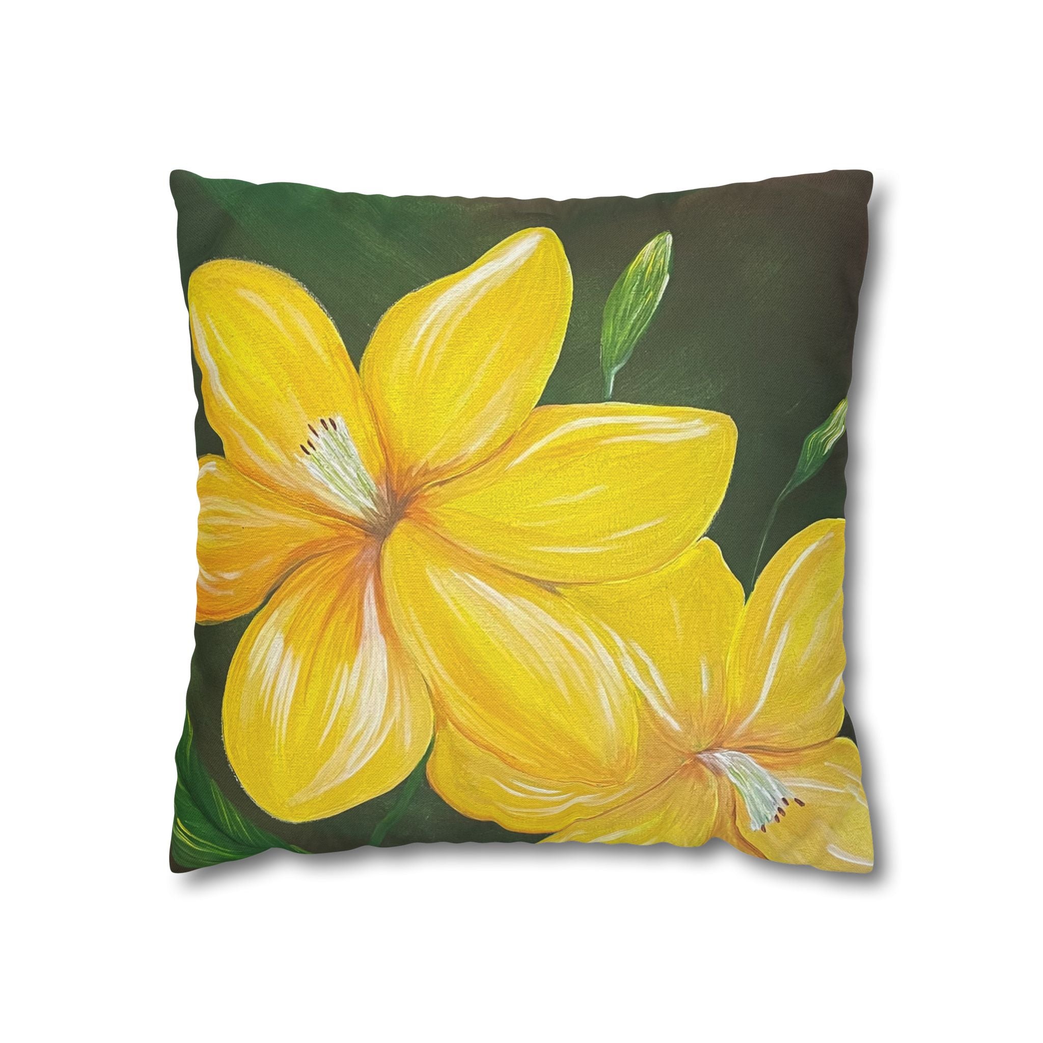 Golden Bloom Square Decorative Pillow Sham