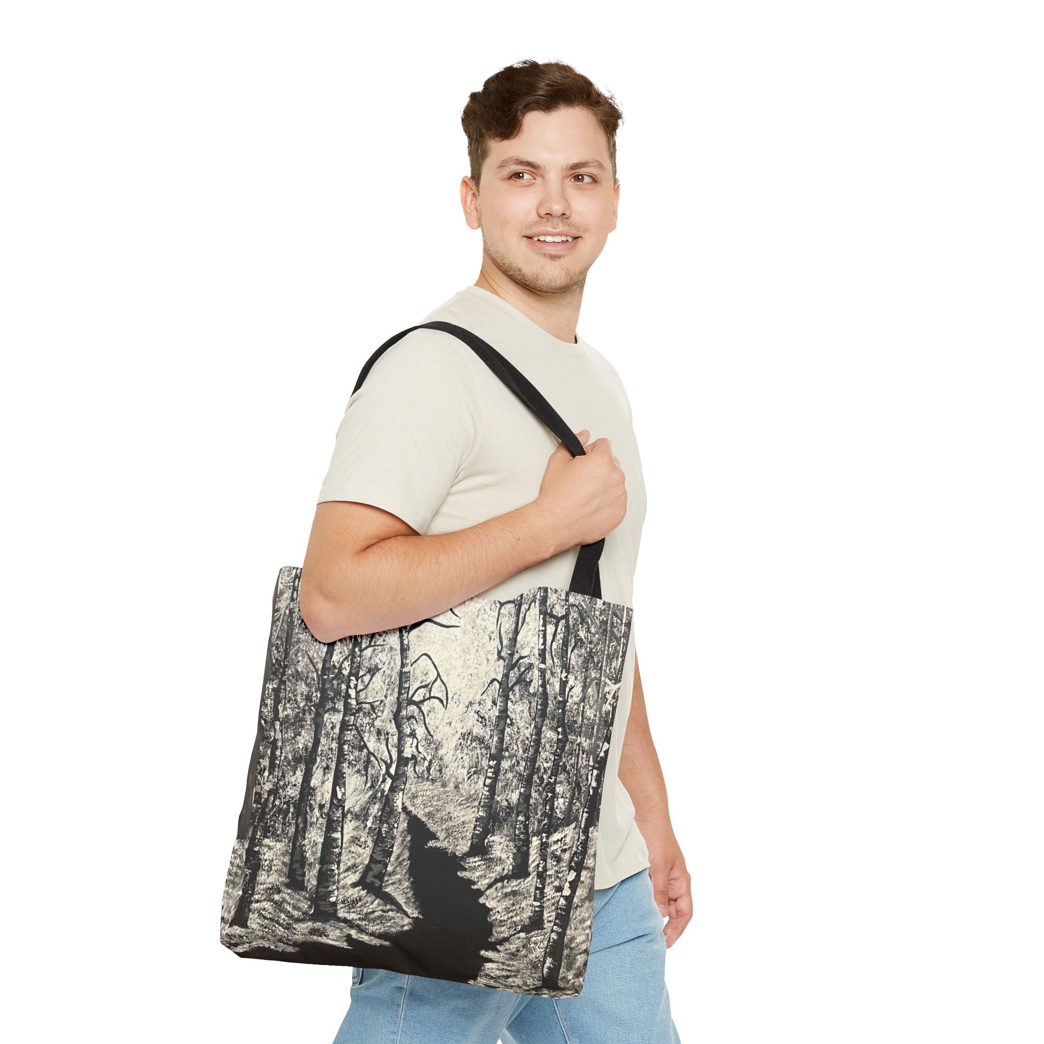 Silver Shadows Hand Painted Tote Bag